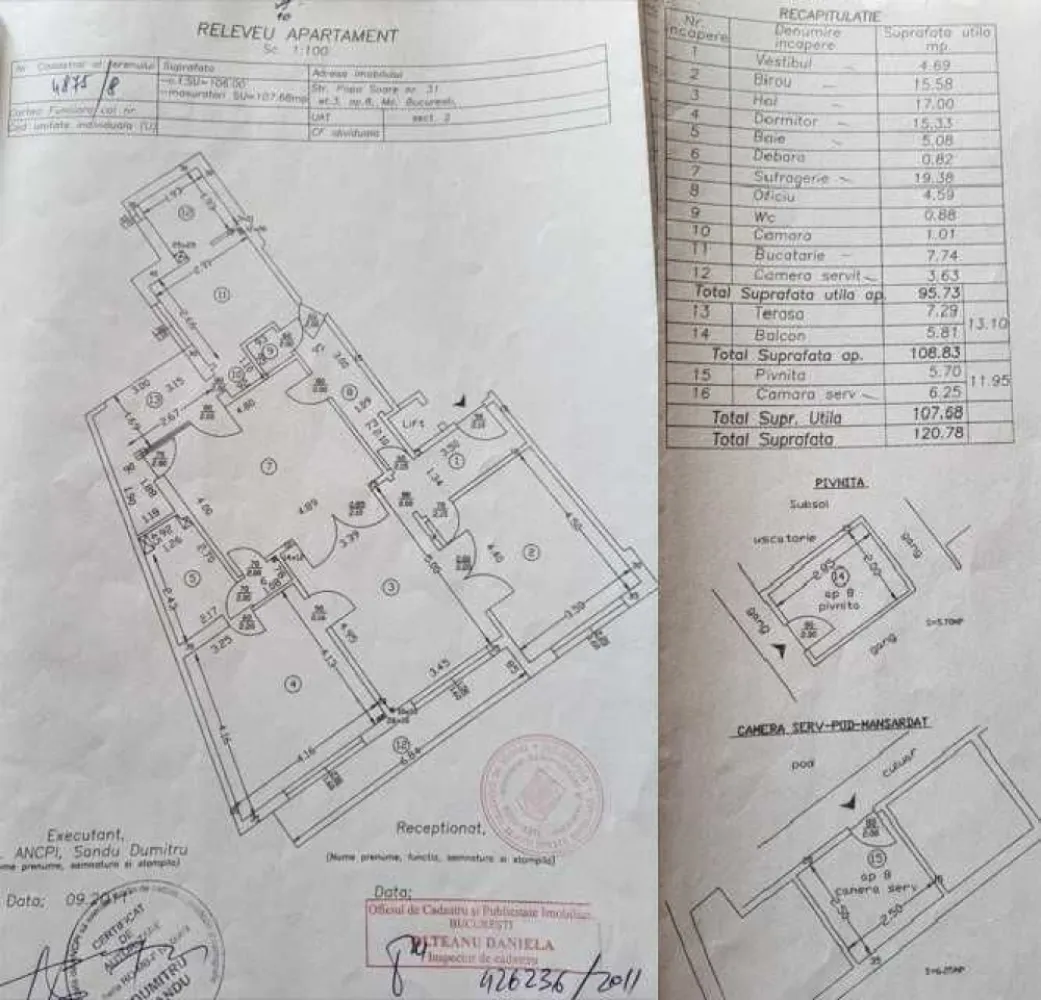 Apartament în bloc interbelic - 3 Camere - 2 balcoane - 203.000 € - Vand apartament cu 3 camere, situat într-un bloc interbelic (1936) la cateva minute de Piata Unirii, Strada Popa Soare, în inima Bucureștiului, ideal pentru familii sau investiție!

Cu o suprafață generoasă de 96 metri pătrați, plus un balcon de 6 mp si o terasa de 7 mp, acest apartament oferă o oază de liniste, confort și rafinament. Situat intr-o zona centrala, in apropiere de Piata Unirii, Centru vechi al Bucurestiului, pe o strada cu multe cladiri istorice, avand un farmec aparte datorita arhitecturii vechi din zona. 
Înălțimea generoasă a camerelor adaugă un plus de confort și spațiu aerisit.
Luminoase și primitoare, camerele sunt spațioase și oferă o varietate de posibilități de amenajare. 
Apartamentul este mobilat și utilat, incalzit cu ajutorul centralei proprii pe gaz, gata pentru a te muta imediat. Acesta este situat la etajul 3, avand deasupra un pod mansardat care ofera o izolatie termica sporita.
Zona beneficiază de infrastructură excelentă: transport în comun (tramvaie, autobuze, metrou), magazine, supermarketuri, cafenele, restaurante și parcuri.
Construită solid, cu structură pe bază de stâlpi de beton și cărămidă, blocul asigură un cadru sigur și confortabil, constructia fiind realizata de arhitectul Zilberman in anul 1936. Imobilul nu este clasificat in niciuna dintre categoriile de risc seismic stabilite prin evaluari tehnice ale specialistilor.
Instalațiile electrice și sanitare sunt complet modernizate, pentru un confort fără griji.
Cu multiplele sale caracteristici și potențialul său versatil, acest apartament poate deveni locatia perfectă atat pentru familii cat si pentru sediul unei companii.
