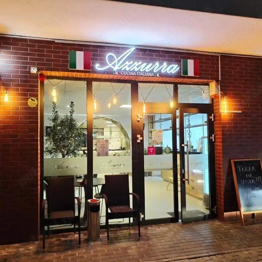 Afacere la cheie- Restaurant cu specific ITALIAN - SE VINDE AFACERE ! 
- Restaurantul are 125 mp și cuprinde : bucătăria open space sala de mese bar 2 toalete 1 zona de depozitare marfa 9 parcari exterioare (dintre care 5 sunt folosite ca și terasa pentru clienți). 
- Este complet dotat și amenajat și beneficiază de 3 ieșiri!
- Afacerea este în continua dezvoltare, cu creştere de la luna la luna , restaurantul desfășurându-şi activitatea din august 2023. 
- Poziționat pe bulevardul Metalurgiei sector 4 lîngă METRO, LIDL, JUMBO, vis-a-vis de parcul TUDOR ARGHEZI și fiind înconjurat de o multitudine de complexe rezidențiale, afacerea se bucura de o imagine pozitiva , creată atât în mediul online pe paginile de socializare cât și în locație , de către clienții fideli, mulțumiți de calitatea primită la noi în locatie. 
- Strategia acestei afaceri este concentrată pe menținerea calitații, a standardelor deja create și pe continuitate, pentru a putea atrage și mulțumi și alți potențiali clienți. 
 - Afacerea oferă preparate AUTENTICE. 
- Pachetul cuprinde : echipamentele si mobilierul, furnizori, clienți, angajați, Brand, social-media, avize și autorizații.
(în ceea ce privește societatea în sine - discutabil).
- Vom arata transparența în veniturile societații şi tot ce reprezintă rețetare şi bunul mers al restaurantului în continuare.
- Vânzările sunt asigurate inclusiv pe Glovo, Tazz, Bolt.

- PREȚUL ESTE NEGOCIABIL !
