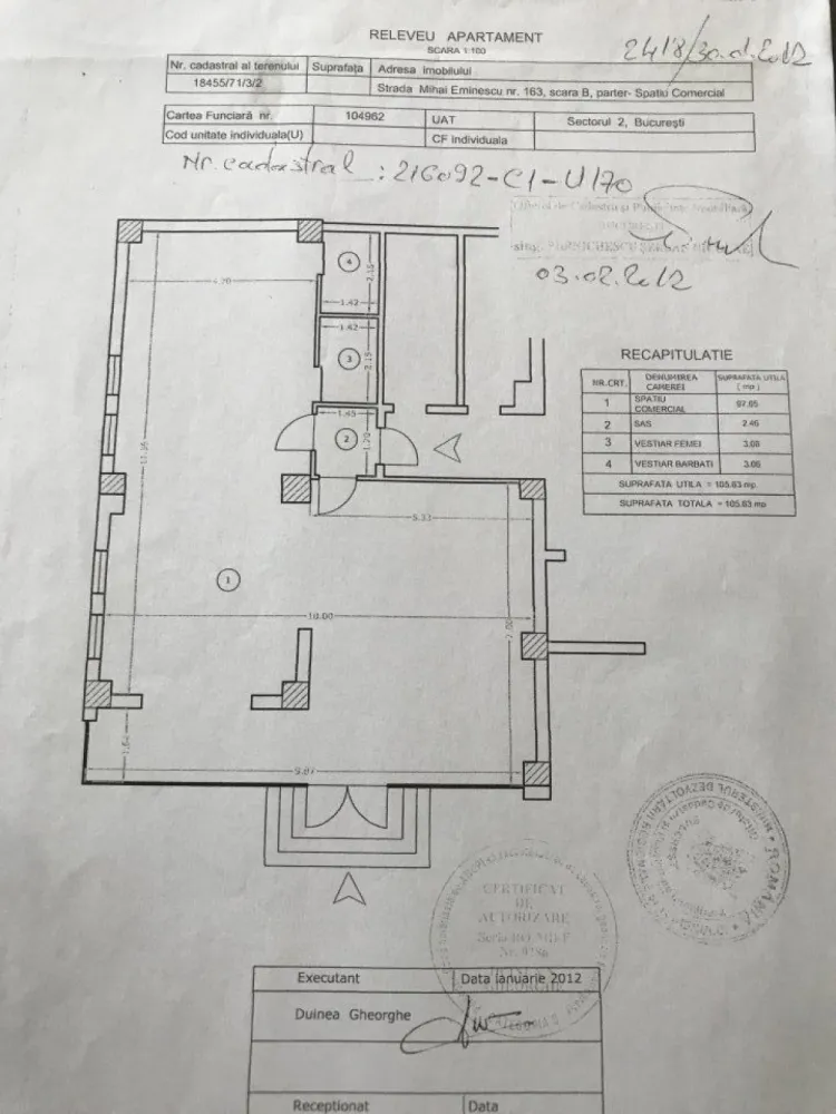 Proprietar vand spatiu comercial - Spatiu comercial str. Mihai Eminescu cu vitrina de 10 ml, suprafata utilla 105 mp. acces dublu, climatizare, gaze naturale, energie electrica trifazata, open space conform plan cadastral, imobil construit si receptionat in 2009. Asa cum se poate constata etajele 1-4 sunt prin constructie spatii de birouri. Tranzactia nu este purtatoare de TVA
 In prezent este inchiriat.
www.brasadas.com.