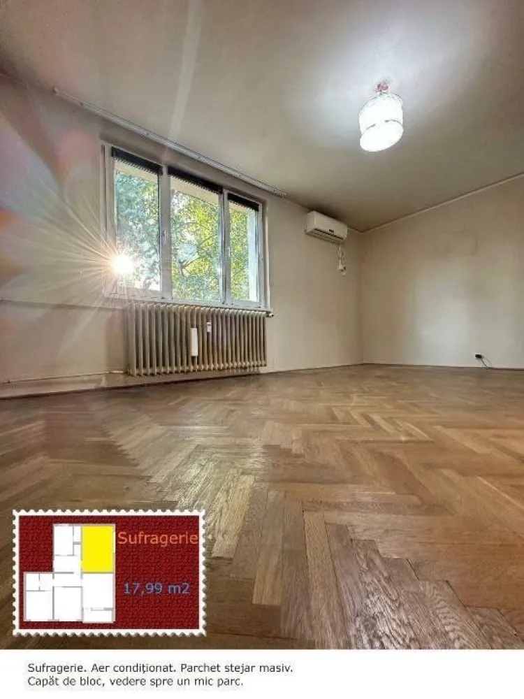 Direct de la proprietar - Dr.Taberei, Romancierilor, Metrou, disponibil imediat, - Descrierea blocului în care se află apartamentul
Bloc construit în 1971, de 4 etaje de tip D, cu 6 scări, În total 60 de apartamente şi 54 de garaje.
Fiecare scară a blocului este configurată astfel:
- La nivelul străzii â€“ scară de acces şi 9 garaje, 2 variante de garaje, 4 mai late şi 5 mai înguste (diferenţa în lăţime â€“ 0,4 m). În faţa blocului 4, în spate 5 garaje.
- Parter (Hochparter) â€“ 2 apartamente de câte 3 camere şi 1 spălătorie (comună) a scării. 
- Etajele 1 la 4 â€“ 1 apartament de 4 camere şi 1 apartament de 3 camere.
Faţa blocului este orientată spre nord â€“ sufragerii şi bucătării, iar spatele blocului spre sud â€“ dormitoare. Excepţie fac apartamentele care se află la cele 2 capete ale blocului, care ferestrele de la sufragerii spre est â€“ cele de la prima scară, respectiv spre vest â€“ cele de la ultima scară.

Faţada şi acoperişul blocului au fost izolate termic / anvelopate, iar intrările de la cele 6 scări au fost reconfigurate de la 1 rând la 2 rânduri de uşi termopan. Toate ferestrele scărilor şi toate logiile au ferestre termopan.

Apartamentul
Este compus din 4 camere â€“ una din camere cu balcon tip logie, bucătarie cu cămară / debara, baie cu cadă de baie, chiuvetă şi WC, un WC serviciu separat, precum şi un hol de legătură compus din vestibul, hol şi sas baie.
Compartimentarea este de tip decomandat, accesul la fiecare din încăperi se face prin hol.

Distanţele între ferestrele apartamentului şi blocurile de vecinătate:
- Dormitoare (însorite, orientate spre sud) = 20 m, spre o alee secundară, numai pentru acess la garaje
- Sufragerie (însorită dimineaţa, orientată spre est) = 54 m, spre strada Cetatea Histria, cu spaţiu verde între bloc şi stradă
- Bucătarie (orientată spre nord) = 50 m, spre o alee secundară, acess la garaje şi parcări de reşedinţă.
Pentru comparaţie, lăţimea totală a bulevardului Drumul Taberei care este de de aprox. 56 m.

Conform releveului (vedeţi fotografie extras cadastru), 
- suprafaţa utilă este de 76,77 m2
- suprafaţa totală utilăâ€“ suprafaţa utilă plus logia â€“ este de 81,44 m2.

Încălzirea se face prin calorifere în sistem de termoficare.

Podele â€“ parchet din stejar masiv, iar în restul apartamentului gresie â€“numai în logie podeaua este de ciment.
Pereţii â€“ apartamentul este tencuit şi zugrăvit, în plus bucătăria, baia şi WCul de serviciu sânt placate cu faianţă.

După 1990 succesiv apartamentul a fost modernizat şi îmbunătăţit:
- Ferestre termopan
- Instalaţie de aer condiţionat în sufragerie
- Uşă metalică de apartament antiefracţie, 2 yale, 2 vizoare.
- CATV; fibra optică; interfon.
- Contor digital energie electrică, ceasuri de apă, repartitoare de căldură radio la calorifere.

Apartamentul este nemobilat, dar bucătăria este funcţională â€“ aragaz, frigider, microunde. În cămară şi logie â€“ rafturi metalice de depozitat, construite pe măsură.

Garajul
Are o adâncime de 5,06 m şi o lăţime de 3,41 m, suprafaţa fiind de 17,25 m2. Cu o lăţime de 3,41 m, este unul dintre garajele mai late şi deci mai mari.
Chiuvetă cu apă caldă şi rece, prize de curent 24 si 220 volţi.
În faţa garajului un loc suplimentar de parcare în folosinţă exclusivă.

Info â€“ chiria unui loc de parcare de reşedinţă în Drumul Taberei â€“ zona galbenă / C â€“ este de 455 RON pe an, tarif valabil în 2024.

Descrierea utilităţilor şi a proximităţii
Creşe, grădiniţe de copii, şcoali gimnaziale, colegii naţionale / licee (distanţele în minute de mers pe jos):
Reţea stat:
- 1 creşă la 9 minute, altă creşă in cartier
- 2 grădiniţe de copii, fiecare la 5 minute, alte 6 în apropiere, la distanţe între 9 şi 19 minute
- 1 şcoală gimnazială la 3 minute, alte 3 în apropiere, la distanţe între 9 şi 11 minute
- 2 colegii naţionale, la 4 minute şi la 10 minute, alte 2 la 14 şi 25 minute
Reţea privată:
- 3 grădiniţe de copii la distanţe de la 14 pâna la 20 minute
- 1 liceu la 17 minute
Cabinte medicale
1 policlinică, la 4 minute
Diferite cabinete medicale şi de stomatologie
Magazine de proximitate
Magazine de alimentaţie, supermarketuri, de produse nealimentare, de servicii: farmacii, bănci, telecomunicaţii, poştă, etc., pe o rază de până la 20 minute. De remarcat piaţa Valea Ialomiţei, cu produse în principal agroalimentare, la tarabe şi în minimagazine, la 9 minute.
2 megaâ€“supermarketuri â€“ Kaufland şi Auchan, fiecare cu galerie de magazine
3 maluri â€“ AFI Cotroceni, Plaza România şi Supernova Lujerului.
Brico şi mobilă â€“ 2xDedeman, zonele Valea Cascadelor şi Bulevardul Ghencea
Restaurante
Nenumărate restaurante clasice şi fast food, de remarcat intersecţia Drumul Taberei / Romacierilor la 5 minute.
Transport în comun
Metrou 
 â€“ staţia M5 Romancierilor, la 2 minute.
Autobuze
 â€“ staţia Romancierilor: 105, 138, 168, N116 şi N121â€“ autobuze de noapte
â€“ staţia Piaţa Valea Ialomiţei: 105, 138, 168, N116, N121 â€“ vezi staţiile Romancierilor, 93, 232 
Tramvai
â€“ staţia Romancierilor / Bulevardul Timişoara: 25