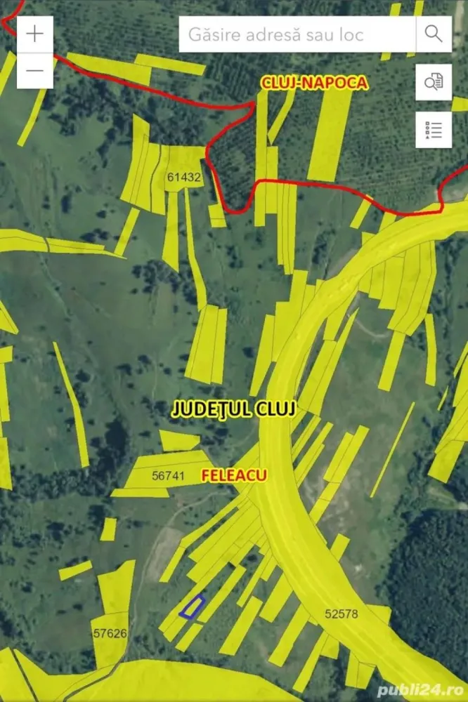 Teren Feleacu între pârtie i centură 706 mp - Vând parcelă teren extravilan 706 mp in Feleacu, între pârtie și centura Clujului.
Panoramă superbă spre oraş și spre Gherla Dej Maramureş.
Are acces la drum de pământ cu un front de 18.5 m.
Se poate ajunge la teren pe drumul de la pârtie sau pe drumul din Borhanci.
Ideal pentru investiție, îndeplinește toate condițiile pentru construcție ale comunei Feleacu, după trecerea in intravilan.
Proprietar in acte, fără intermediari.
Preț 55 mp