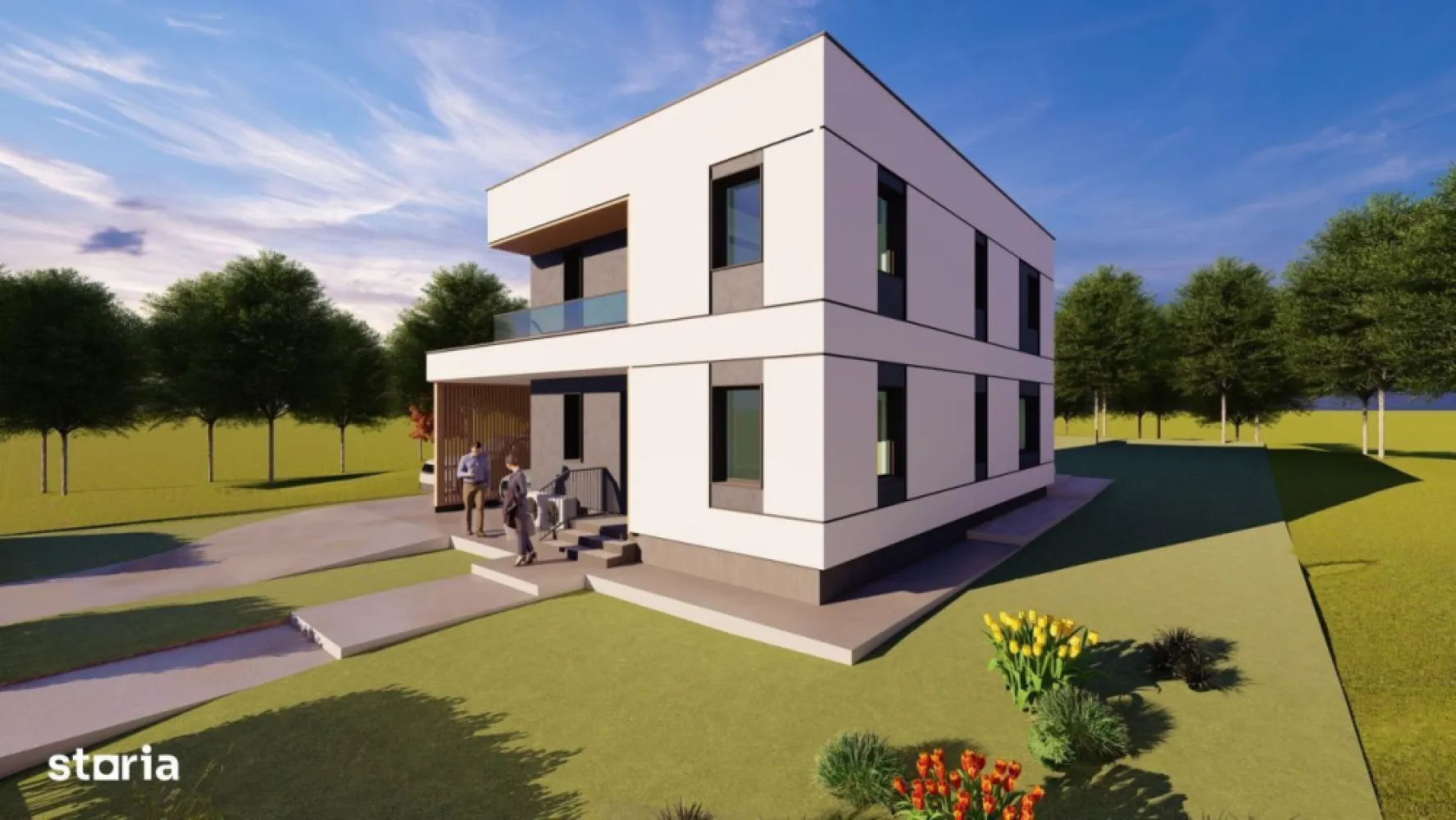 Vand casa noua P+E in Cluj-Napoca, str. Soporului, 800mp teren - Constructie moderna parter si etaj cu pereti din caramida, termoizolata la exterior, respectand standardul NZEB. Locatia este amplasata la 10 minute cu masina de Iulius Mall si 5 minute fata de habul educational si complexul de natatie Borhanci. De asemenea, 7 min de baza sportiva Gheorgheni. Constructia se vinde in stadiul semifinisat. Optional se vinde si in stadiul "La rosu", caz in care pretul de vanzare este de 390000 euro