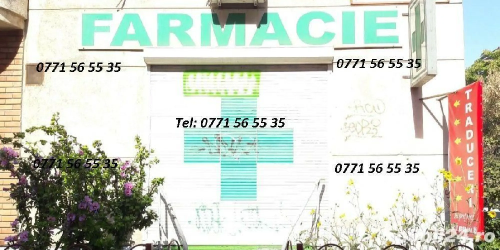 spatiu comercial - spatiu comercial cca 50 mp utili , racordat la toate utilitatile . Piata Muncii / Calea Calarasilor , sector 3 , Bucuresti . A functionat si este dotat ca farmacie . 
localizat exact pe harta - vizionare cu goole maps street view pentru pozitionare si filmare exterioara
Pentru interior , fotografii in privat prin whatsapp