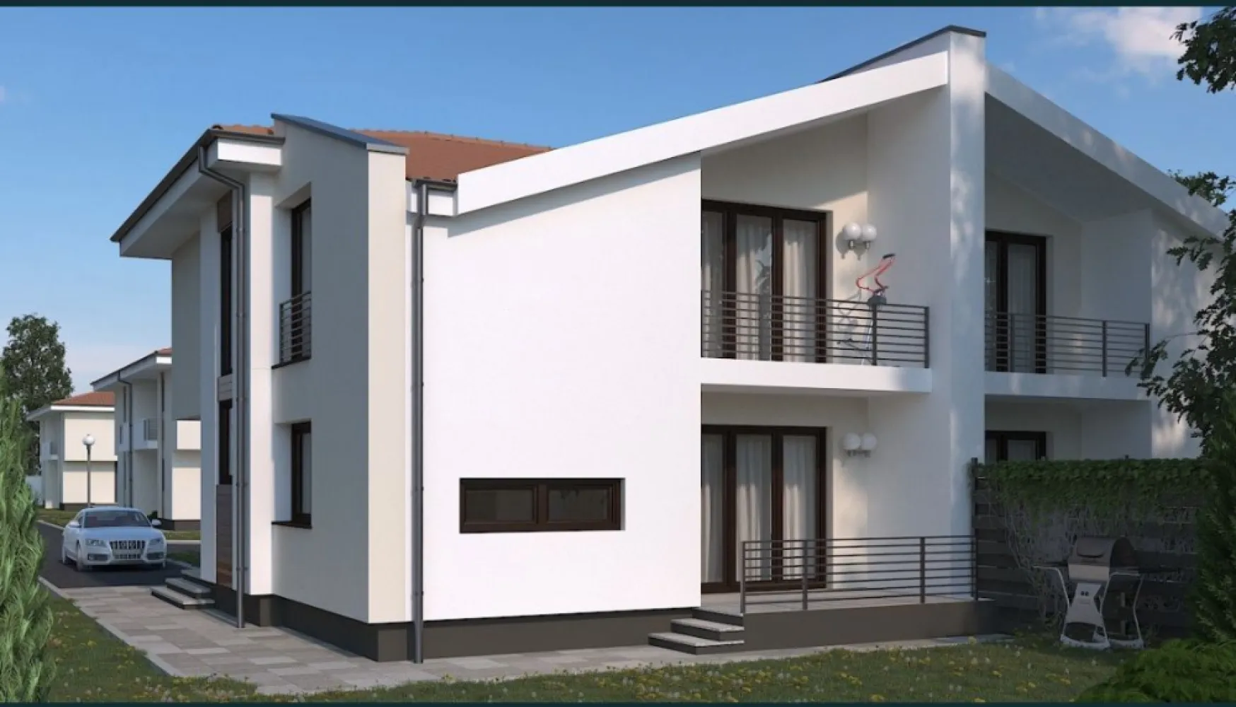 BRASADAS vinde casa in zona Aquastar. - Agenția imobiliara BRASADAS vinde casa tip duplex in zona Aquastar. Imobilul este situat la doar 5 minute de centrul orașului având acces din strada Gorunului ,zona fiind exclusiva de case,oferind liniște și intimitate. Suprafața utilă este de 123mp+teren de 260mp, având regim de înălțime P+E compartimentat astfel: Parter: 1 bucatarie, 1 living cu loc de luat masa, 1 baie, 1 camera technica, 1 terasă, 1 hol. Etaj: 1 dormitor matrimonial cu baie si balcon, 2 dormitoare cu balcon, 1 baie, 1 hol. Casa se preda la stadiu de semifinisat cu următoarele: Încălzire în pardoseala P+E . Instalațiile electrice și sanitaretrase pe poziții. Pereti gletuiti, sapa autolivelanta. Termopane Salamander cu 7 camere. Izolatie exterioară de 10 cm eps 80 cu decorativă conform randarilor. Curtea delimitată cu gard finisat.
www.brasadas.com.