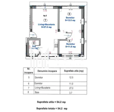 Apartament cu 3 camere | 54 MPU | Balcon | 2 locuri de parcare | Turnișor