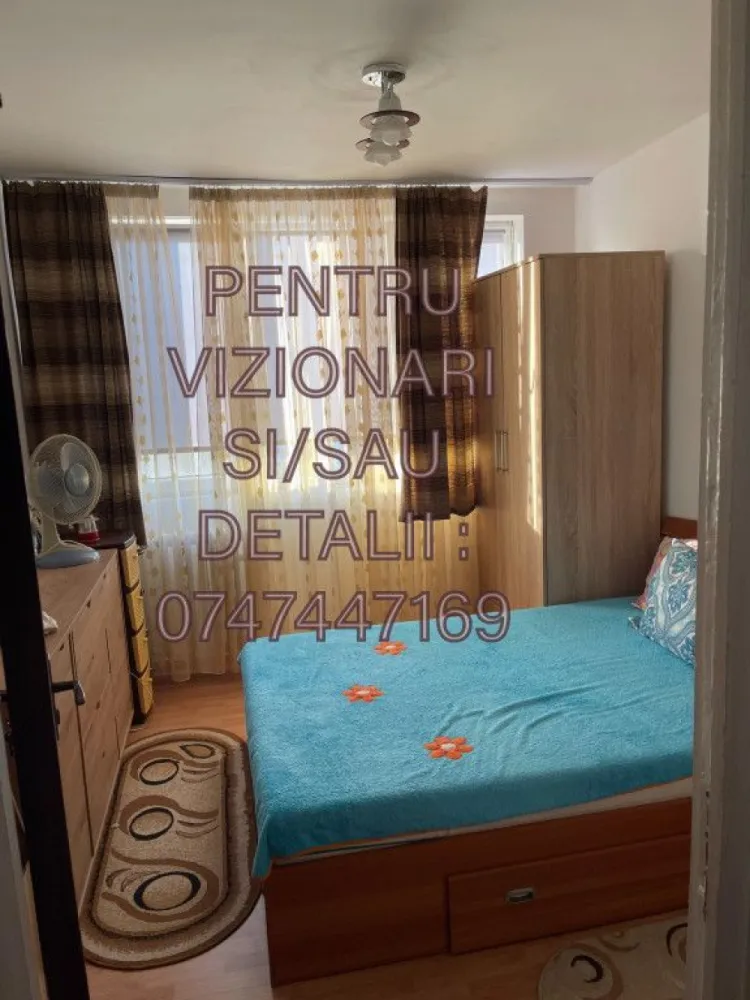 Apartament 4 camere Apusului - Apartment 4 camere cu 2 bai ( baie + wc de serviciu) , confort 2, pe strada Apusului sector 6.
Suprafata 59,58mp conform releveu. 
Etaj 8 din 10 , bloc dat in folosinta in 1972. 
Parchet, geamuri termopan, usi termopan la bai. 
Balcon inchis cu rama din cornier. 
Aer conditionat in sufragerie. 
Boxa pentru depozitare in subsolul blocului. 
Vis a vis de bloc este statia de autobuz Aragonitului , liniile 106 si 178. 
Blocul se afla la 15 min de metrou Gorjului/Pacii. 
In apropiere sunt scolile nr 198 si 160, magazine ( profi, mega image), piata Apusului, farmacii, policlinica Apusului. 

Accept plata si prin credit bancar.