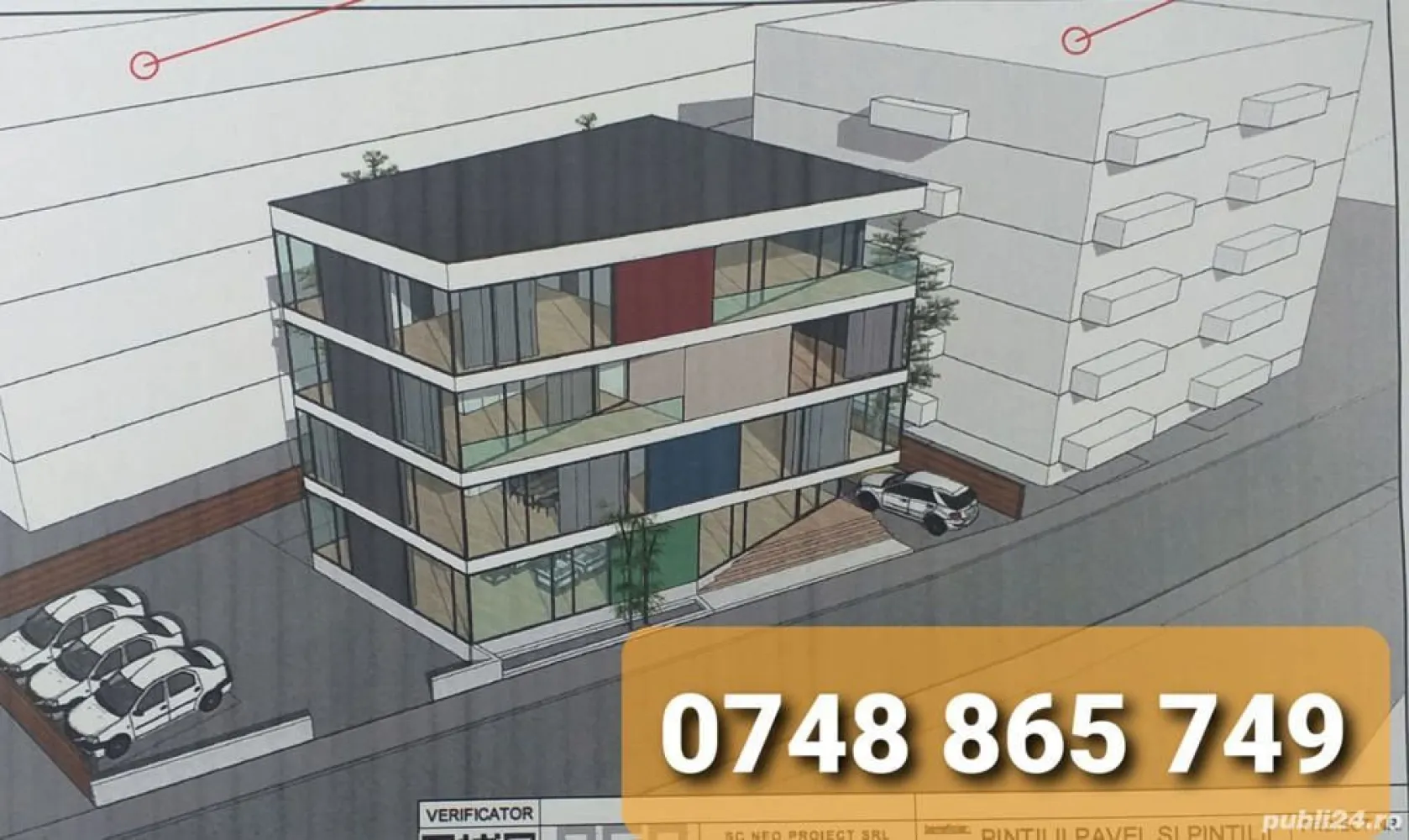 OPORTUNITATE IMOBILIARA! Teren 545 PUZ D+P+3E Catedrala Mitropolitana - Va propunem in EXCLUSIVITATE , vanzarea unui teren intravilan cu suprafata de 545 mp in acte si 554 masurati .
Terenul se afla in zona centrala a orasului Iasi , in proximitatea Catedralei Mitropolitane , are Planul Urbanistic Zonal aprobat , cu urmatorii indicatori urbanistici :
POT = 35 %,
CUT = 1,75
H = 14.0 m numar de nivel D+P+3E
Zona este de interes MAXIM pentru constructie bloc locuinte, clinica medicala, cladire birouri, scoala gradinita privata, sediu firma, restaurant, hotel, casa, etc .
Pretul de vanzare este de 975.000 , negociabil.
Pentru informatii 0_7_4_8_8_6_5_7_4_9 Cristi