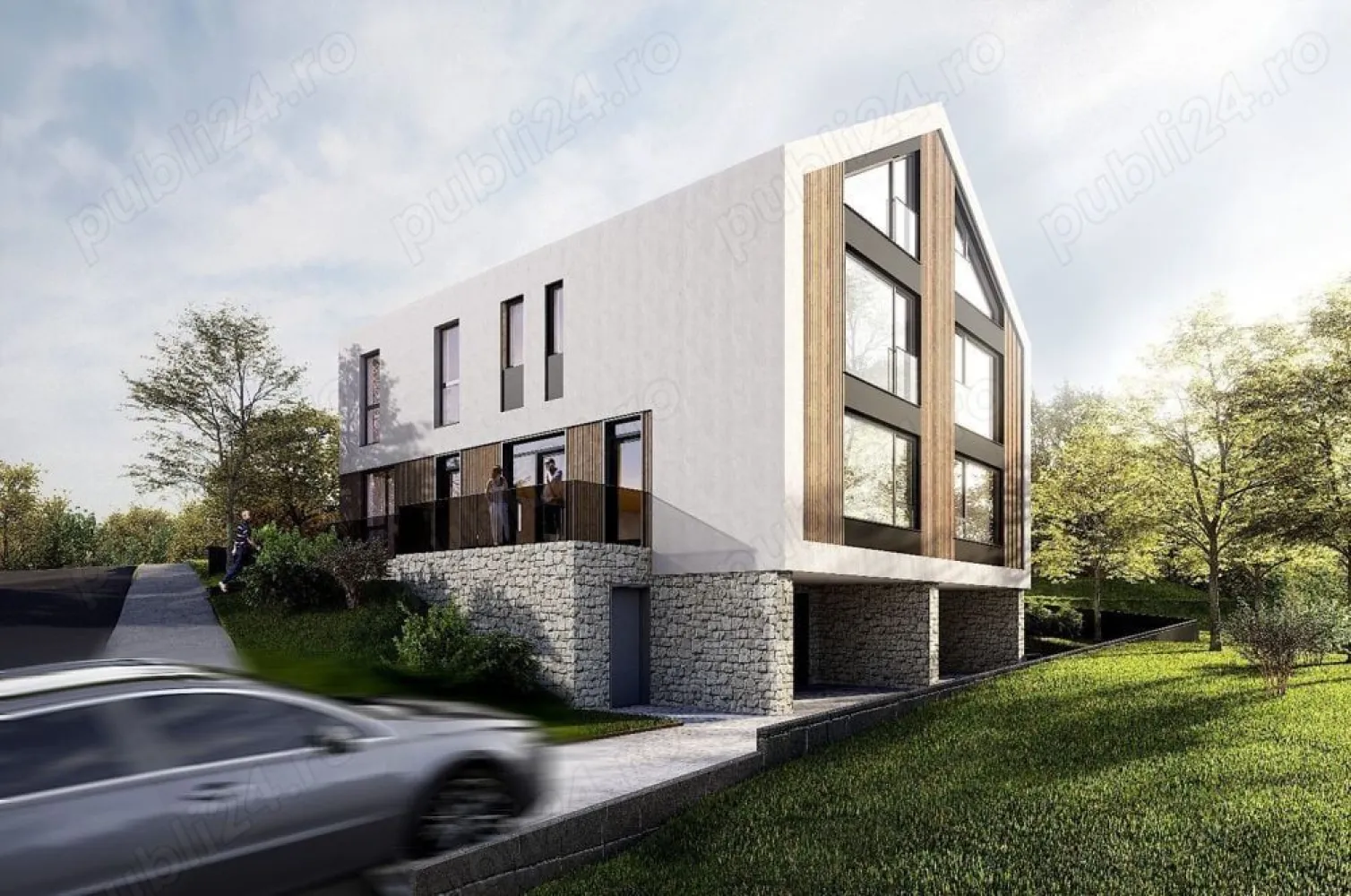 2 apartamene in vila, zona panoramica, Dambu Rotund - Va oferim spre vanzare 2apartamente moderne, direct de la dezvoltator, situate intr-o zona de case cu priveliste panoramica, la 3 minute de gara, in Dambu Rotund.
Proprietatea este amplasata intr-o zona accesibila, extrem de avantajoasa, aproape de orice punct de interes urban. Imobilul este in curs de finalizare, cu receptie in 3 luni.
O unitate are suprafata de 244 mp cu 131 mp teren liber iar unitatea 2: 229 mp cu 161.5 mp teren liber.
Au regim de inaltime D+P+E+mansarda compuse din: demisol cu garaj si spatiu tehnic; parter spatios cu hol de acces, living cu bucatarie si zona de dining, baie si un birou; etajul 1 cu 2 dormitoare cu baie proprie si dressing; mansarda este un spatiu deschis cu priveliste panoramica deasupra orasului.
Zona verde are o suprafata de 131 mp.
Se vinde semifinisat, cu aparate de aer conditionat, incalzire in pardoseala si curtea amenajata.
Pret: 330.000 euro + TVA unitate.