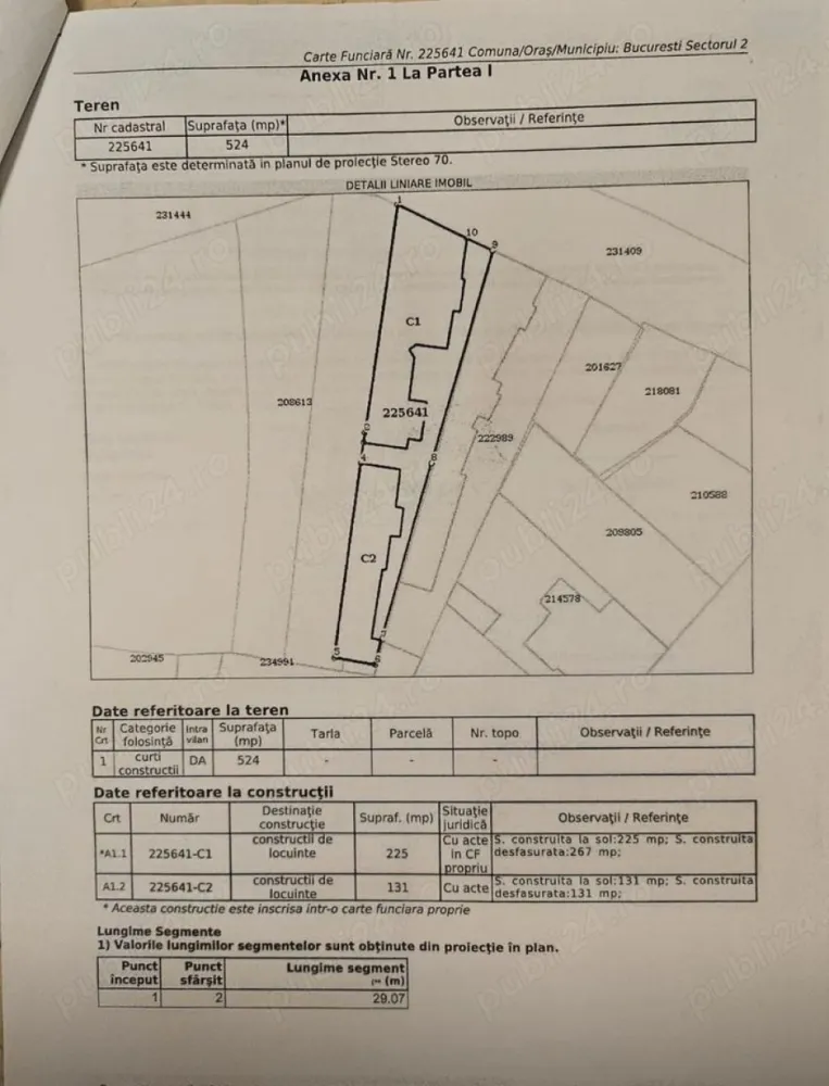 Vând Casă 2 corpuri stil vagon centrul Bucureștiului - Vând Casă, stil vagon, singur curte, cadastru, intabulare, compusă din 2 corpuri, unul are Sp+P+M - 225mp,al doilea doar parter 131 mp, teren 524mp, deschidere la strada 14 m, toate utilitățile, gaze, curent.
Casa se află aproape de strada principală Viitorului, în sectorul 2 în zona centrală între strada Mihai Eminescu și Ștefan cel Mare.
Accept credit!