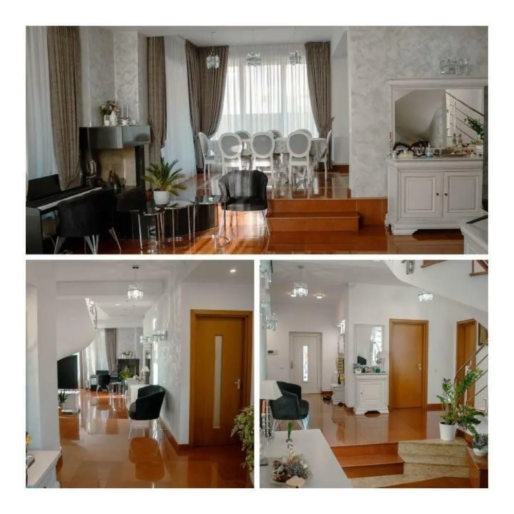 Vanzare vila cu arhitectura deosebita - Va propun spre vanzare o vila cu o arhitectura deosebita, situata intr-o zona linistita din Sectorul 2.Vila este dispusa pe un teren de 502 mp, avand structura de rezistenta din beton si zidaria din caramida, fundatia fiind realizata pe piloni de beton, 
Interioarele sunt spatioase, luminoase datorita suprafetelor vitrate.Locatia este pretabila pentru o minunata locuinta de familie.
Parterul este compartimentat astfel: living generos + dining, open space, bucatarie inchisa, camara, camera tehnica, dormitor, grup sanitar, hol spatios si casa scarii.
La Etajul 1 regasim dormitorul matrimonial, cu dressing si baie proprii, cu o suprafata totala de aproximativ 50 mp. Din dressing se iese pe terasa.Tot aici se regasesc alte 2 dormitoare, unul avand terasa, iar grupul sanitar aflat pe hol deserveste ambele dormitoare.
La Etajul 2 regasim un open space, cu o inaltime ce depaseste 3.5 m, un grup sanitar si 3 terase, cea mai mare avand 32 mp, oferind un view deosebit.
Pardoselile din interiorul vilei sunt din granit si parchet de bambus, ferestrele sunt realizate din geam termopan PVC.
Casa se vinde mobilata si utilata complet, avand sisteme de monitorizare video, videointerfon si sistem antiefractie monitorizat prin BGS.
Vila a fost renovata integral, la interior si la exterior, inclusiv zonele de terase si instalatiile electrice + sanitare, in anii 2021-2022.
Va pot pune la dispozitie Cartea Constructiei, care atesta calitatea acesteia.