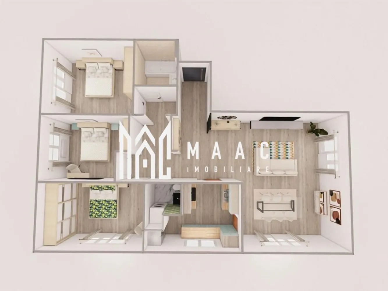 Apartament modern I La cheie I 4 camere I Lift I Hipodrom - MAAC Imobiliare vă propune pentru achizișie acest apartament cu 4 camere care se remarcă printr-o compartimentare optimă, oferind atât intimitate, cât și spații generoase pentru socializare. Zona de zi cuprinde un living generos de 30.6 mp, conectat cu locul de luat masa și bucătăria separată, pentru un plus de funcționalitate.

Cele 3 dormitoare sunt bine dimensionate, oferind confort și lumină naturală. 2 băi, plus un WC separat, asigură practicabilitate, iar spațiile de depozitare și holurile largi facilitează circulația.

Dotările de calitate includ: ✅ Ușă metalică antiefracție Porta-Doors pentru siguranță maximă ✅ Tâmplărie PVC cu 7 camere și geam termopan LOW-E pentru izolare termică și fonică optimă ✅ Instalație termică cu centrală proprie, calorifere din oțel și distribuție eficientă ✅ Pereți interiori tencuiți, gletuiți și zugrăviți într-o nuanță modernă ✅ Instalații electrice de calitate, prize și întrerupătoare Schneider Sedna ✅ Balcon generos, finisat cu parapet elegant și gresie antiderapantă.

Construcția beneficiază de spații comune interioare finisate, cu scări placate cu granit, balustrade din țeavă rectangulară și plafoniere cu senzori de mișcare pentru un plus de confort. Accesul este securizat, iar clădirea este dotată cu trei ascensoare electrice de ultimă generație, cu funcționare silențioasă.

Spațiile exterioare sunt iluminate inteligent, iar curtea interioară va fi amenajată cu loc de joacă privat, dotat cu nisip, tobogan, leagăne și bănci, oferind un mediu sigur și plăcut pentru cei mici. În plus, imobilul dispune de locuri de parcare supraterane și subterane.

Pentru confort maxim, apartamentul poate fi predat complet finisat, cu gresie, faianță, parchet, obiecte sanitare și uși de interior, toate alese în funcție de preferințele dumneavoastră, în limita unui buget prestabilit.

Această locuință reprezintă alegerea ideală pentru cei care își doresc calitate, siguranță și un spațiu modern, pregătit să devină „acasă”.

📍 Nu ratați această oportunitate! Contactați-ne pentru detalii și vizionări, specificând ID CP2499725.