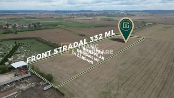 Teren intravilan de 25400 mp cu potențial excepțional pentru investiție în Zăbra