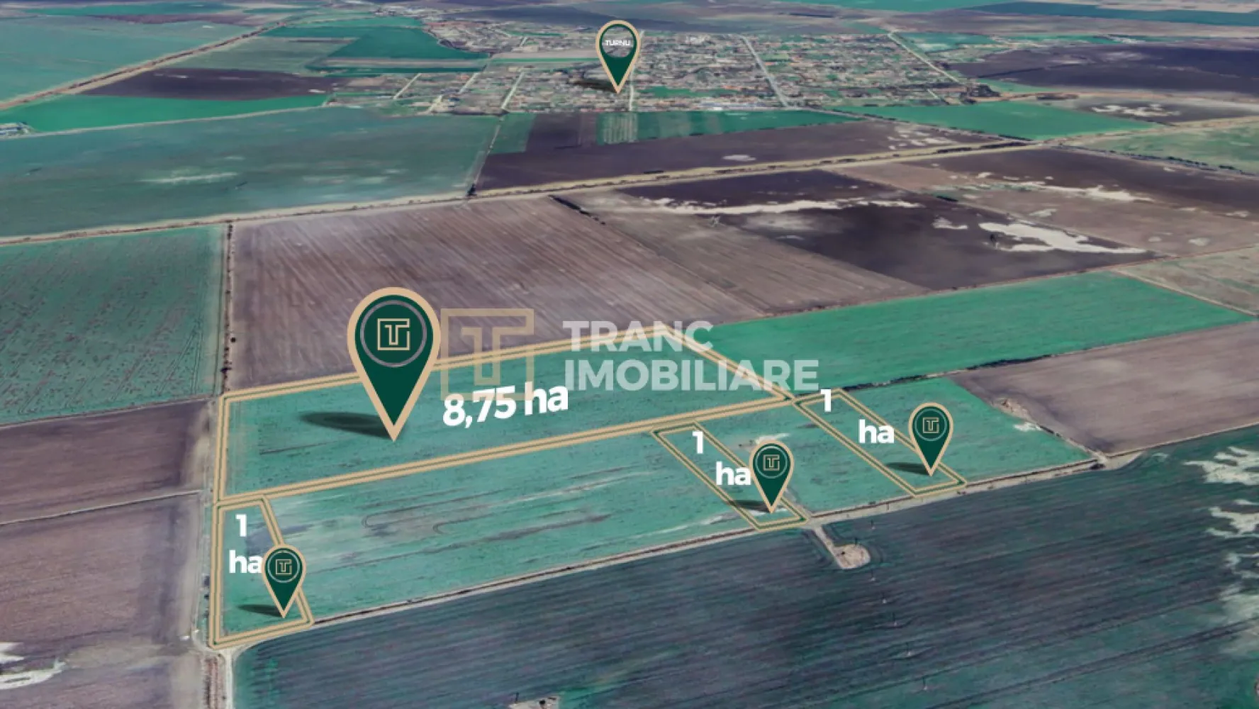 Teren agricol de 11,75 ha de vânzare, la 1,5 km de Turnu, jud. Arad - Tranc imobiliare îți propune spre vânzare un teren agricol cu suprafața totală de 11,75 hectare, situat la doar 1,5 km de localitatea Turnu, în județul Arad, într-o zonă accesibilă și cu potențial bun pentru exploatare agricolă sau investiție.

Proprietatea este compusă din 4 cărți funciare, astfel:

1 CF cu suprafața de 8,75 ha
3 CF-uri a câte 1 ha fiecare
Terenurile de câte 1 ha sunt lipite de parcela principală de 8,75 ha, însă nu sunt alipite succesiv între ele. Proprietatea beneficiază de drum de acces, aspect important pentru exploatarea facilă a terenului.

Avantaje:

suprafață generoasă
amplasare bună, aproape de Turnu
acces facil
structură potrivită atât pentru exploatare agricolă, cât și pentru investiție
teren împărțit pe mai multe CF-uri, oferind flexibilitate
Pentru mai multe detalii, nu ezitați să ne contactați.