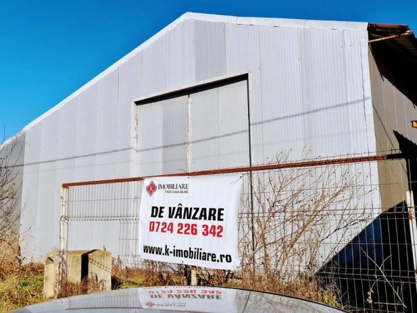 Sinesti -hala productie depozitare suprafata 1350 mp - K Imobiliare propune in zona Sinesti -Ialomita spatiu depozitare/productie ,constrcutie 2014 ,suprafata hala 1350 mp , inaltime 6 m, tsuprafata teren 1850 mp , cadastru , intabulare , libera.