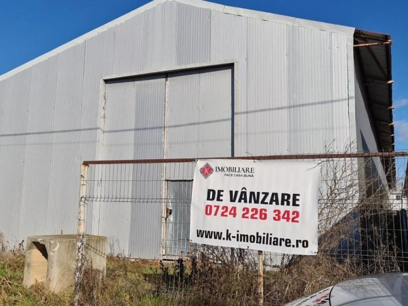 Sinesti -hala productie depozitare suprafata 1350 mp - K Imobiliare propune in zona Sinesti -Ialomita spatiu depozitare/productie ,constrcutie 2014 ,suprafata hala 1350 mp , inaltime 6 m, tsuprafata teren 1850 mp , cadastru , intabulare , libera.