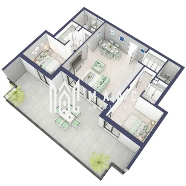 Penthouse 3 camere | Etaj 4 | Balcon 45.6 mp | Turnisor