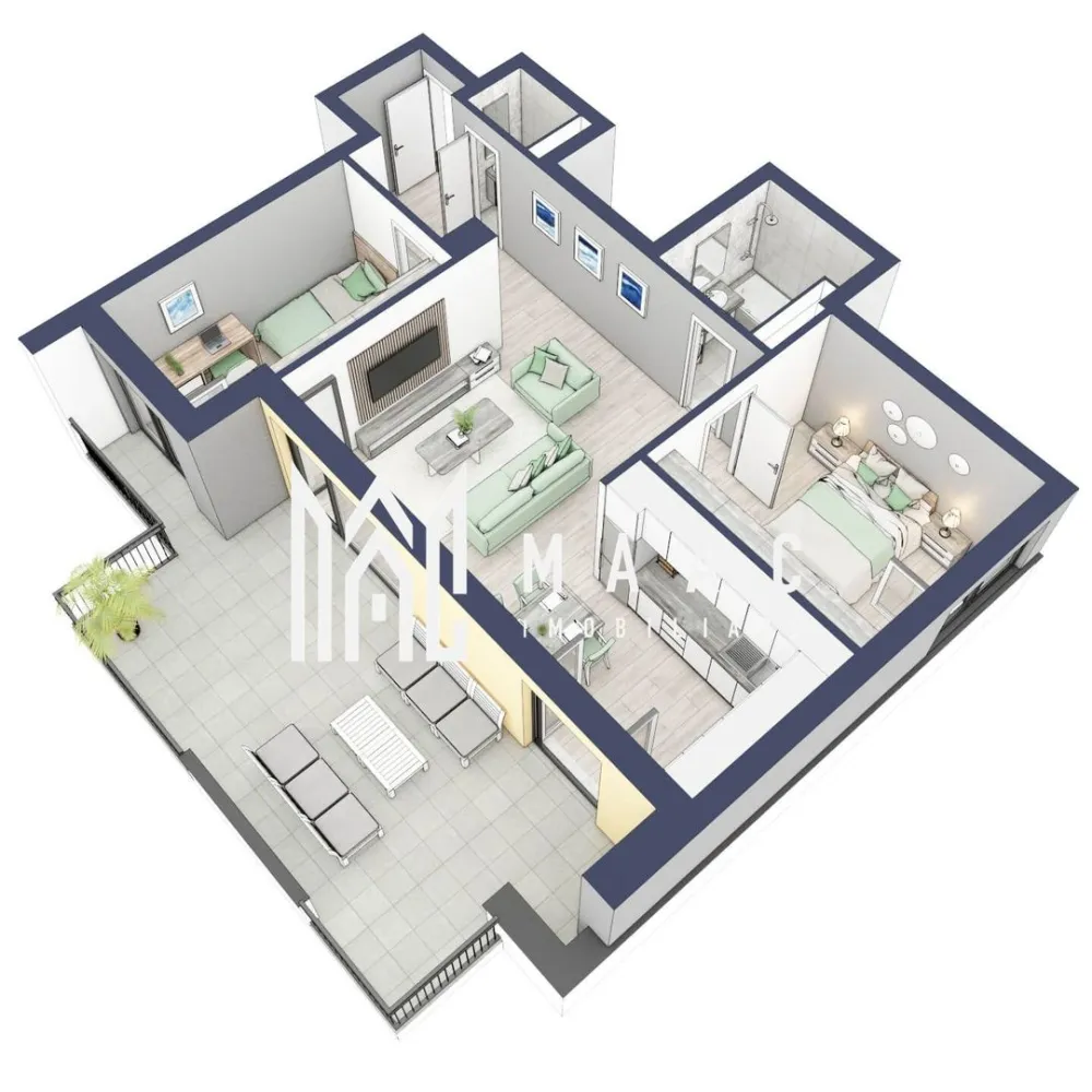 Apartament 3 camere | Balcon 27.3 mp | Etaj 3 | Turnisor - MAAC Imobiliare are plăcerea de a vă prezenta o oportunitate excepțională de a achiziționa un apartament modern, situat la etajul 3, cu o suprafață totală de 93.8 m², amplasat în noul ansamblu rezidențial GreenHill, zona Turnișor. Acest ansamblu rezidențial, cu intabularea în vara 2026, oferă locuințe de înaltă calitate și facilități premium, proiectate pentru a satisface cele mai exigente cerințe.

Detalii Apartament:
Suprafața Totală: 93.8 m²

Compartimentare:
Bucatarie + Living - 29,9 m²
Dormitor - 13,1 m²
Dormitor 2 - 10,7 m²
Baie - 4,9 m²
Baie 2 (WC) - 1,6 m²
Hol - 6,3 m²
Suprafata balcon - 27,3 m²

Caracteristici și Dotări:

Cu 19% TVA: € 165.410
Apartamentul se vinde în stadiul de "la alb".

Facilități Premium:
Boxă la subsol: Spațiu suplimentar de depozitare pentru confortul dvs.
Rulouri electrice la dormitoare: Confort sporit și intimitate.
Încălzire în pardoseală: Eficiență termică și confort maxim.
Lift: Acces facil și rapid la etaje.
Terasa: Spațiu exterior generos pentru relaxare.
Baie cu cadă: Design modern și funcționalitate.

Descriere Ansamblu Rezidențial
GreenHill este un ansamblu rezidențial de lux, situat într-o zonă liniștită și accesibilă din Turnișor. Proiectul a fost conceput pentru a oferi locatarilor un stil de viață modern și confortabil, punând accent pe calitate, design și funcționalitate. Cu o gamă variată de facilități și dotări premium, GreenHill reprezintă alegerea ideală pentru cei care doresc să se bucure de un cămin primitor și elegant.

Apartamentele vor fi intabulate in vara 2026 si se vor preda in toamna anului 2026.

Pentru Mai Multe Informații și Vizionări
Nu ratați ocazia de a deveni proprietarul acestui apartament deosebit! Pentru mai multe detalii și programări pentru vizionări, vă rugăm să contactați agenții noștri de la MAAC Imobiliare. Suntem aici pentru a vă oferi toate informațiile de care aveți nevoie și pentru a vă ghida în procesul de achiziție.

Pentru mai multe detalii, precizati telefonic ca ati vizionat anuntul cu ID: CP2287152.

MAAC Imobiliare - Partenerul Dumneavoastră de Încredere în Imobiliare.