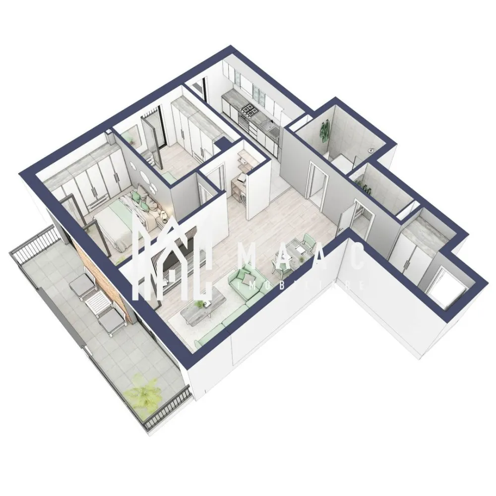 Apartament 3 camere | Balcoane 16.1 mp | Etaj 2 | Turnisor - MAAC Imobiliare are plăcerea de a vă prezenta o oportunitate excepțională de a achiziționa un apartament modern, situat la etajul 2, cu o suprafață totală de 86.3 m², amplasat în noul ansamblu rezidențial GreenHill, zona Turnișor. Acest ansamblu rezidențial, cu intabularea în vara 2026, oferă locuințe de înaltă calitate și facilități premium, proiectate pentru a satisface cele mai exigente cerințe.

Detalii Apartament:
Suprafața Totală: 86.3 m²

Compartimentare:
Bucatarie - 8,9 m²
Living - 25,7 m²
Dormitor - 12,6 m²
Dormitor 2 - 8,7 m²
Baie - 4,7 m²
Baie 2 (WC) - 2,0 m²
Hol - 5,8 m²
Sas - 1,8 m²
Suprafata balcon - 11,7 + 4,4 m²

Caracteristici și Dotări:

Cu 19% TVA: € € 154.581
Apartamentul se vinde în stadiul de "la alb".

Facilități Premium:
Boxă la subsol: Spațiu suplimentar de depozitare pentru confortul dvs.
Rulouri electrice la dormitoare: Confort sporit și intimitate.
Încălzire în pardoseală: Eficiență termică și confort maxim.
Lift: Acces facil și rapid la etaje.
Terasa: Spațiu exterior generos pentru relaxare.
Baie cu cadă: Design modern și funcționalitate.

Descriere Ansamblu Rezidențial
GreenHill este un ansamblu rezidențial de lux, situat într-o zonă liniștită și accesibilă din Turnișor. Proiectul a fost conceput pentru a oferi locatarilor un stil de viață modern și confortabil, punând accent pe calitate, design și funcționalitate. Cu o gamă variată de facilități și dotări premium, GreenHill reprezintă alegerea ideală pentru cei care doresc să se bucure de un cămin primitor și elegant.

Apartamentele vor fi intabulate in vara 2026 si se vor preda in toamna anului 2026.

Pentru Mai Multe Informații și Vizionări
Nu ratați ocazia de a deveni proprietarul acestui apartament deosebit! Pentru mai multe detalii și programări pentru vizionări, vă rugăm să contactați agenții noștri de la MAAC Imobiliare. Suntem aici pentru a vă oferi toate informațiile de care aveți nevoie și pentru a vă ghida în procesul de achiziție.

Pentru mai multe detalii, precizati telefonic ca ati vizionat anuntul cu ID: CP2287138.

MAAC Imobiliare - Partenerul Dumneavoastră de Încredere în Imobiliare.
