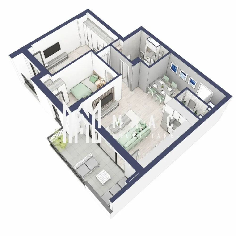 Apartament 3 camere | Balcoane 10.6 mp | Etaj 2 | Turnisor - MAAC Imobiliare are plăcerea de a vă prezenta o oportunitate excepțională de a achiziționa un apartament modern, situat la etajul 2, cu o suprafață totală de 73.3 m², amplasat în noul ansamblu rezidențial GreenHill, zona Turnișor. Acest ansamblu rezidențial, cu intabularea în vara 2026, oferă locuințe de înaltă calitate și facilități premium, proiectate pentru a satisface cele mai exigente cerințe.

Detalii Apartament:
Suprafața Totală: 73.3 m²

Compartimentare:

Bucatarie + Living - 24,1 m²
Dormitor - 14,4 m²
Dormitor 2 - 9,2 m²
Baie - 5,5 m²
Baie 2 (WC) - 1,8 m²
Hol - 5,3 m²
Sas - 2,4 m²
Logie - 1,5 m²
Suprafata balcon - 10,6 m²

Caracteristici și Dotări:

Cu 19% TVA: € 142.205
Apartamentul se vinde în stadiul de "la alb".

Facilități Premium:
Boxă la subsol: Spațiu suplimentar de depozitare pentru confortul dvs.
Rulouri electrice la dormitoare: Confort sporit și intimitate.
Încălzire în pardoseală: Eficiență termică și confort maxim.
Lift: Acces facil și rapid la etaje.
Terasa: Spațiu exterior generos pentru relaxare.
Baie cu cadă: Design modern și funcționalitate.

Descriere Ansamblu Rezidențial
GreenHill este un ansamblu rezidențial de lux, situat într-o zonă liniștită și accesibilă din Turnișor. Proiectul a fost conceput pentru a oferi locatarilor un stil de viață modern și confortabil, punând accent pe calitate, design și funcționalitate. Cu o gamă variată de facilități și dotări premium, GreenHill reprezintă alegerea ideală pentru cei care doresc să se bucure de un cămin primitor și elegant.

Apartamentele vor fi intabulate in vara 2026 si se vor preda in toamna anului 2026.

Pentru Mai Multe Informații și Vizionări
Nu ratați ocazia de a deveni proprietarul acestui apartament deosebit! Pentru mai multe detalii și programări pentru vizionări, vă rugăm să contactați agenții noștri de la MAAC Imobiliare. Suntem aici pentru a vă oferi toate informațiile de care aveți nevoie și pentru a vă ghida în procesul de achiziție.

Pentru mai multe detalii, precizati telefonic ca ati vizionat anuntul cu ID: CP2287133.

MAAC Imobiliare - Partenerul Dumneavoastră de Încredere în Imobiliare.