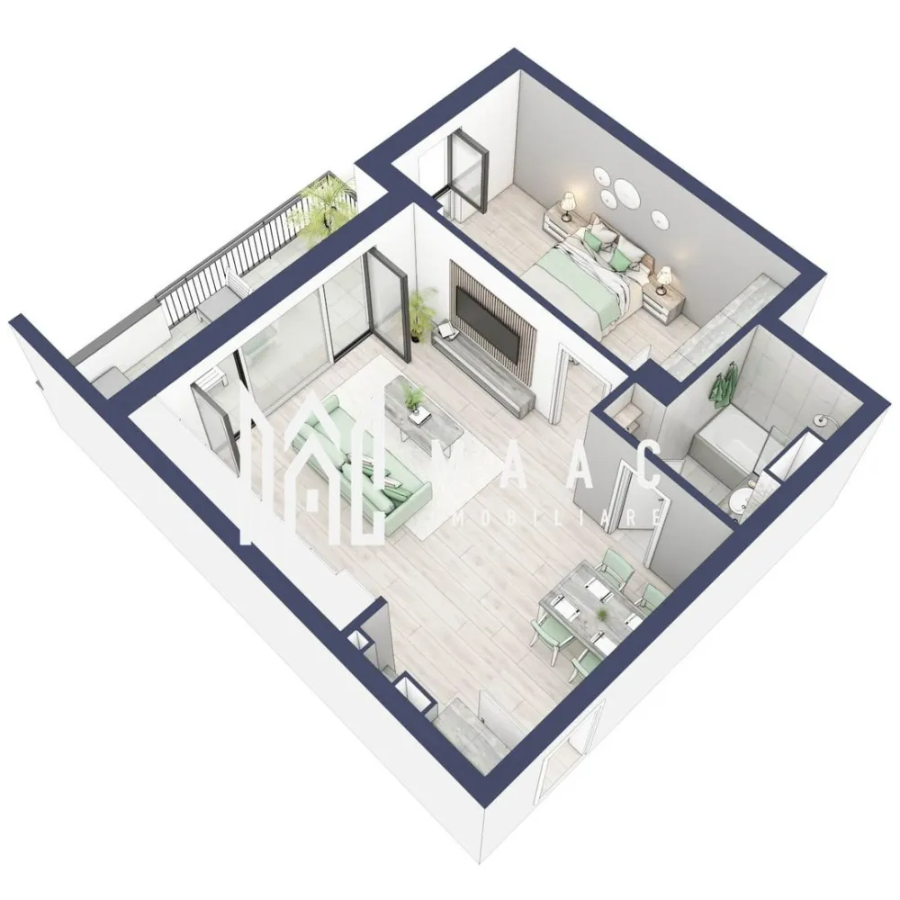 Apartament 2 camere | Etaj 3 | Balcon 10.7 mp | Turnisor - MAAC Imobiliare are plăcerea de a vă prezenta o oportunitate excepțională de a achiziționa un apartament modern, situat la etajul 3, cu o suprafață totală de 61.7 m², amplasat în noul ansamblu rezidențial GreenHill, zona Turnișor. Acest ansamblu rezidențial, cu intabulare in vara 2026, oferă locuințe de înaltă calitate și facilități premium, proiectate pentru a satisface cele mai exigente cerințe.

Detalii Apartament:
Suprafața Totală: 61.7 m²

Compartimentare:
Bucatarie + Living - 20,9 m²
Dormitor - 15,0 m²
Baie - 4,8 m²
Hol - 10,3 m²
Suprafata balcon - 10,7 m²

Caracteristici și Dotări:

cu 9% TVA: € 122.712
Apartamentul se vinde în stadiul de “la cheie”, echipat cu: pereți finisați cu vopsea albă, faianță, gresie, parchet, uși interioare, vas WC, lavoar cu chiuvetă și baterie. Bugetul de finisaje incluse este de € 8.580 + TVA.

Preț cu TVA 19% inclus: € 123.760
Apartamentul se vinde în stadiul de "la alb".

Facilități Premium:
Boxă la subsol: Spațiu suplimentar de depozitare pentru confortul dvs.
Rulouri electrice la dormitoare: Confort sporit și intimitate.
Încălzire în pardoseală: Eficiență termică și confort maxim.
Lift: Acces facil și rapid la etaje.
Terasa: Spațiu exterior generos pentru relaxare.
Baie cu cadă: Design modern și funcționalitate.

Descriere Ansamblu Rezidențial:
GreenHill este un ansamblu rezidențial de lux, situat într-o zonă liniștită și accesibilă din Turnișor. Proiectul a fost conceput pentru a oferi locatarilor un stil de viață modern și confortabil, punând accent pe calitate, design și funcționalitate. Cu o gamă variată de facilități și dotări premium, GreenHill reprezintă alegerea ideală pentru cei care doresc să se bucure de un cămin primitor și elegant.

Apartamentele vor fi intabulate in vara 2026 si se vor preda in toamna anului 2026.

Pentru Mai Multe Informații și Vizionări
Nu ratați ocazia de a deveni proprietarul acestui apartament deosebit! Pentru mai multe detalii și programări pentru vizionări, vă rugăm să contactați agenții noștri de la MAAC Imobiliare. Suntem aici pentru a vă oferi toate informațiile de care aveți nevoie și pentru a vă ghida în procesul de achiziție.

Pentru mai multe detalii, precizati telefonic ca ati vizionat anuntul cu ID: CP2286881.

MAAC Imobiliare - Partenerul Dumneavoastră de Încredere în Imobiliare.