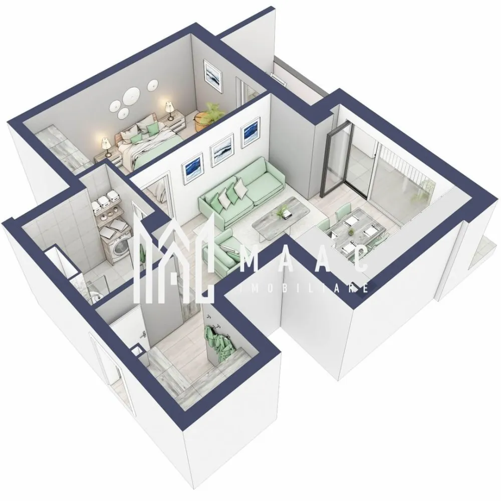 Apartament 2 camere | Balcon 10.3 mp | Etaj 2 | Turnisor - MAAC Imobiliare are plăcerea de a vă prezenta o oportunitate excepțională de a achiziționa un apartament modern, situat la parter, cu o suprafață totală de 57.8 m², amplasat în noul ansamblu rezidențial GreenHill, zona Turnișor. Acest ansamblu rezidențial, cu finalizare în vara 2026, oferă locuințe de înaltă calitate și facilități premium, proiectate pentru a satisface cele mai exigente cerințe.

Detalii Apartament:
Suprafața Totală: 57.8 m²

Compartimentare:
Bucatarie + Living - 23,3 m²
Dormitor - 13,8 m²
Baie - 5,5 m²
Hol - 4,9 m²
Suprafata balcon - 10,3 m²

Caracteristici și Dotări:

cu 9% TVA: € 122.603
Apartamentul se vinde în stadiul de “la cheie”, echipat cu: pereți finisați cu vopsea albă, faianță, gresie, parchet, uși interioare, vas WC, lavoar cu chiuvetă și baterie. Bugetul de finisaje incluse este de € 8.580 + TVA.

Cu 19% TVA: € 123.641
Apartamentul se vinde în stadiul de "la alb".

Facilități Premium:
Boxă la subsol: Spațiu suplimentar de depozitare pentru confortul dvs.
Rulouri electrice la dormitoare: Confort sporit și intimitate.
Încălzire în pardoseală: Eficiență termică și confort maxim.
Lift: Acces facil și rapid la etaje.
Terasa: Spațiu exterior generos pentru relaxare.
Baie cu cadă: Design modern și funcționalitate.

Descriere Ansamblu Rezidențial
GreenHill este un ansamblu rezidențial de lux, situat într-o zonă liniștită și accesibilă din Turnișor. Proiectul a fost conceput pentru a oferi locatarilor un stil de viață modern și confortabil, punând accent pe calitate, design și funcționalitate. Cu o gamă variată de facilități și dotări premium, GreenHill reprezintă alegerea ideală pentru cei care doresc să se bucure de un cămin primitor și elegant.

Apartamentele vor fi intabulate in vara 2026 si se vor preda in vara anului 2026.

Pentru Mai Multe Informații și Vizionări
Nu ratați ocazia de a deveni proprietarul acestui apartament deosebit! Pentru mai multe detalii și programări pentru vizionări, vă rugăm să contactați agenții noștri de la MAAC Imobiliare. Suntem aici pentru a vă oferi toate informațiile de care aveți nevoie și pentru a vă ghida în procesul de achiziție.

Pentru mai multe detalii, precizati telefonic ca ati vizionat anuntul cu ID: CP2286862.

MAAC Imobiliare - Partenerul Dumneavoastră de Încredere în Imobiliare.