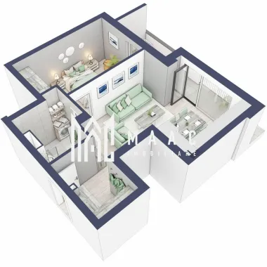 Apartament 2 camere | Balcon 10.3 mp | Etaj 2 | Turnisor