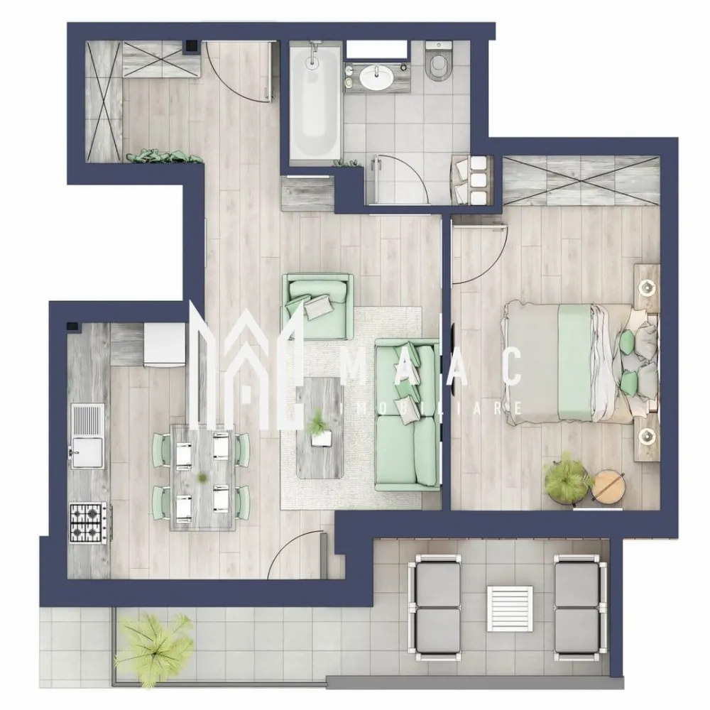 Apartament 2 camere | Balcon 10.3 mp | Etaj 1 | Turnisor - MAAC Imobiliare are plăcerea de a vă prezenta o oportunitate excepțională de a achiziționa un apartament modern, situat la parter, cu o suprafață totală de 57.7 m², amplasat în noul ansamblu rezidențial GreenHill, zona Turnișor. Acest ansamblu rezidențial, cu finalizare în vara 2026, oferă locuințe de înaltă calitate și facilități premium, proiectate pentru a satisface cele mai exigente cerințe.

Detalii Apartament:
Suprafața Totală: 57.7 m²

Compartimentare:
Bucatarie + Living - 23,3 m²
Dormitor - 13,8 m²
Baie - 5,4 m²
Hol - 4,9 m²
Suprafata balcon - 10,3 m²

Caracteristici și Dotări:

cu 9% TVA: € 122.603
Apartamentul se vinde în stadiul de “la cheie”, echipat cu: pereți finisați cu vopsea albă, faianță, gresie, parchet, uși interioare, vas WC, lavoar cu chiuvetă și baterie. Bugetul de finisaje incluse este de € 8.580 + TVA.

Cu 19% TVA: € 123.641
Apartamentul se vinde în stadiul de "la alb".

Facilități Premium:
Boxă la subsol: Spațiu suplimentar de depozitare pentru confortul dvs.
Rulouri electrice la dormitoare: Confort sporit și intimitate.
Încălzire în pardoseală: Eficiență termică și confort maxim.
Lift: Acces facil și rapid la etaje.
Terasa: Spațiu exterior generos pentru relaxare.
Baie cu cadă: Design modern și funcționalitate.

Descriere Ansamblu Rezidențial
GreenHill este un ansamblu rezidențial de lux, situat într-o zonă liniștită și accesibilă din Turnișor. Proiectul a fost conceput pentru a oferi locatarilor un stil de viață modern și confortabil, punând accent pe calitate, design și funcționalitate. Cu o gamă variată de facilități și dotări premium, GreenHill reprezintă alegerea ideală pentru cei care doresc să se bucure de un cămin primitor și elegant.

Apartamentele vor fi intabulate in vara 2026 si se vor preda in vara anului 2026.

Pentru Mai Multe Informații și Vizionări
Nu ratați ocazia de a deveni proprietarul acestui apartament deosebit! Pentru mai multe detalii și programări pentru vizionări, vă rugăm să contactați agenții noștri de la MAAC Imobiliare. Suntem aici pentru a vă oferi toate informațiile de care aveți nevoie și pentru a vă ghida în procesul de achiziție.

Pentru mai multe detalii, precizati telefonic ca ati vizionat anuntul cu ID: CP2286809.

MAAC Imobiliare - Partenerul Dumneavoastră de Încredere în Imobiliare.