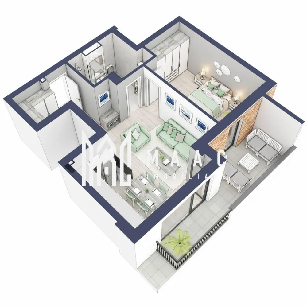 Apartament 2 camere | Balcon 10.3 mp | Etaj 1 | Turnisor - MAAC Imobiliare are plăcerea de a vă prezenta o oportunitate excepțională de a achiziționa un apartament modern, situat la parter, cu o suprafață totală de 57.7 m², amplasat în noul ansamblu rezidențial GreenHill, zona Turnișor. Acest ansamblu rezidențial, cu finalizare în vara 2026, oferă locuințe de înaltă calitate și facilități premium, proiectate pentru a satisface cele mai exigente cerințe.

Detalii Apartament:
Suprafața Totală: 57.7 m²

Compartimentare:
Bucatarie + Living - 23,3 m²
Dormitor - 13,8 m²
Baie - 5,4 m²
Hol - 4,9 m²
Suprafata balcon - 10,3 m²

Caracteristici și Dotări:

cu 9% TVA: € 122.603
Apartamentul se vinde în stadiul de “la cheie”, echipat cu: pereți finisați cu vopsea albă, faianță, gresie, parchet, uși interioare, vas WC, lavoar cu chiuvetă și baterie. Bugetul de finisaje incluse este de € 8.580 + TVA.

Cu 19% TVA: € 123.641
Apartamentul se vinde în stadiul de "la alb".

Facilități Premium:
Boxă la subsol: Spațiu suplimentar de depozitare pentru confortul dvs.
Rulouri electrice la dormitoare: Confort sporit și intimitate.
Încălzire în pardoseală: Eficiență termică și confort maxim.
Lift: Acces facil și rapid la etaje.
Terasa: Spațiu exterior generos pentru relaxare.
Baie cu cadă: Design modern și funcționalitate.

Descriere Ansamblu Rezidențial
GreenHill este un ansamblu rezidențial de lux, situat într-o zonă liniștită și accesibilă din Turnișor. Proiectul a fost conceput pentru a oferi locatarilor un stil de viață modern și confortabil, punând accent pe calitate, design și funcționalitate. Cu o gamă variată de facilități și dotări premium, GreenHill reprezintă alegerea ideală pentru cei care doresc să se bucure de un cămin primitor și elegant.

Apartamentele vor fi intabulate in vara 2026 si se vor preda in vara anului 2026.

Pentru Mai Multe Informații și Vizionări
Nu ratați ocazia de a deveni proprietarul acestui apartament deosebit! Pentru mai multe detalii și programări pentru vizionări, vă rugăm să contactați agenții noștri de la MAAC Imobiliare. Suntem aici pentru a vă oferi toate informațiile de care aveți nevoie și pentru a vă ghida în procesul de achiziție.

Pentru mai multe detalii, precizati telefonic ca ati vizionat anuntul cu ID: CP2286809.

MAAC Imobiliare - Partenerul Dumneavoastră de Încredere în Imobiliare.