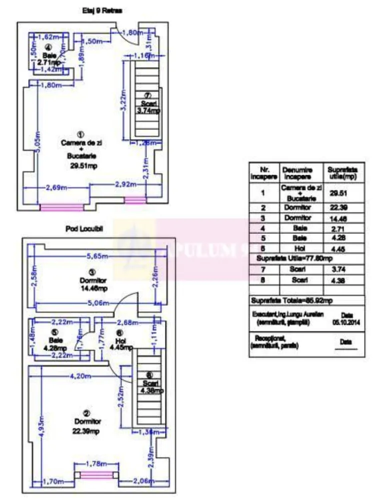 Apartament 3 camere tip duplex -Sebastian Parc Sebastian / Kaufland