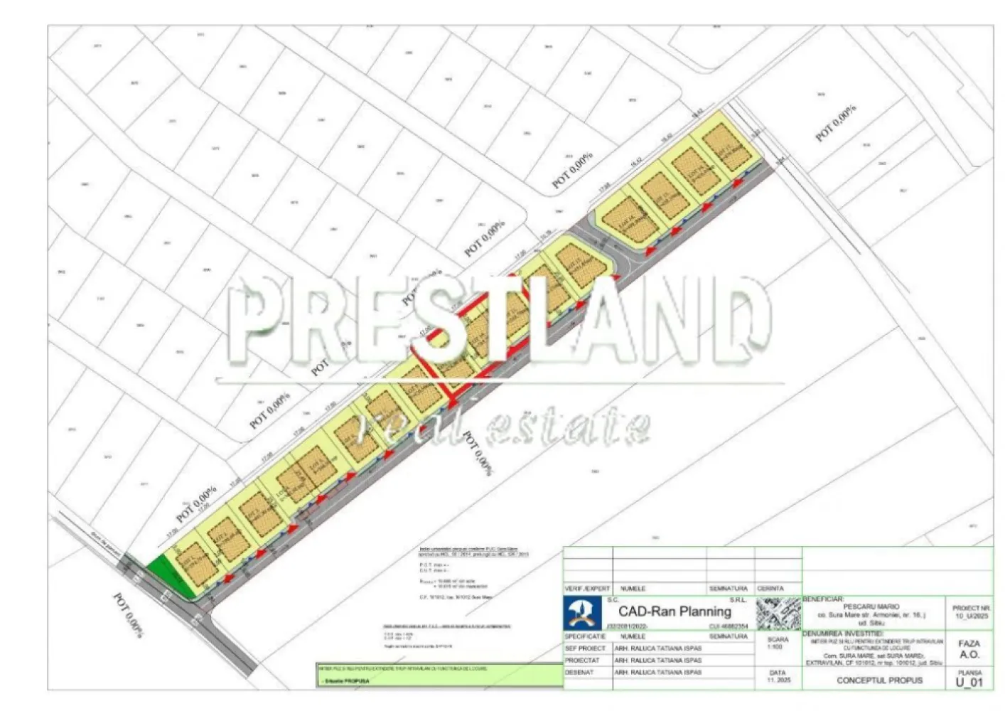 Teren intravilan construție casa Tip duplex !! - Proiectul aprobat de Consiliul Județean are o suprafață de 773,90 mp deschidere la drum privat de 8,50 ml dispune de toate utilitățile(curent, gaz, apă si canalizare) pentru o casă singel cu un regim de înălțime de P + M,

După finalizarea contractului de Vanzare-cumparare se va primi de la vânzator :
-drumul pava cu piatră , utilitătle (apa, gaz, curent, etc.) trase la limita preoprietații.
- proiectul de casa și autorizatia de construcție avizat de Primaria din Con.Șura Mare vor fii platie de cumparator.

Oferim clienților următoarele servicii: - consultanta obținere credite bancare; - servicii notariat; - servicii de topografie(schiță, releveu); - certificate energetice imobile; - asigurări; - servicii de evaluare; - consultanta juridica;