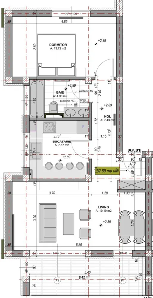 Apartament 2 camere, mobilat și utilat Parcare inclusă | zona DaVinci