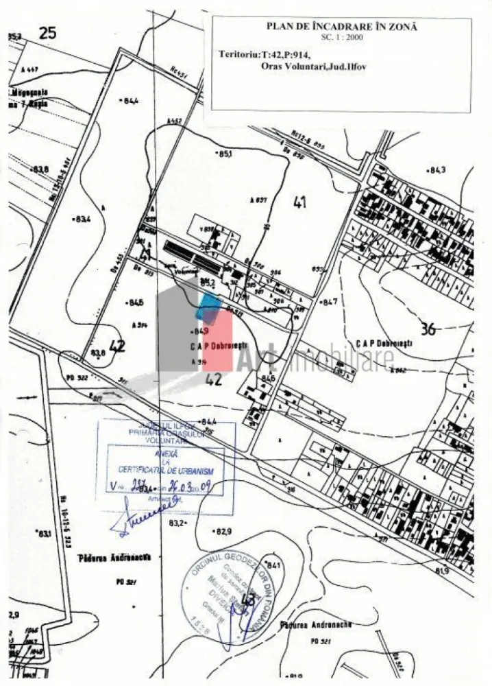Teren Intravilan Matei Milo - Teren Intravilan construibil de vanzare in Voluntari - Pipera, la numai 192 e/mp reper Padurea Andronache, avand o suprafata de 2297 mp si deschiderea de 40 ml la 1 strada. Caracteristici teren POT 50% % , CUT 2.2 , Regim de inaltime s+p+1+m, amprenta maxima   1146 mp. Pretul este negociabil .