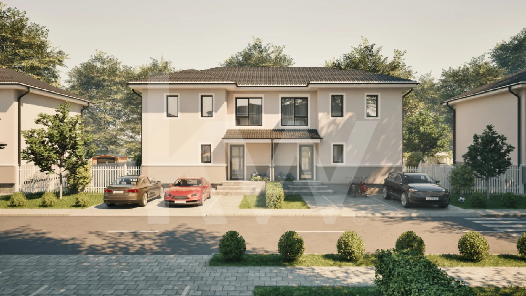 Casa duplex 4 camere in cartier nou Șură Mica - O casă unde liniștea și rafinamentul se întâlnesc. Duplexul Tip 3 îți oferă patru camere și o suprafață utilă de 102 mp. Acesta este gândit pentru familiile care apreciază detaliile și caută o casă de vânzare aproape de oraș, într-o oază de liniște.

Livingul spațios cu ieșire spre terasa acoperită te invită să îți începi ziua în aer liber. Bucătăria separată și cele trei dormitoare îți oferă spațiul și intimitatea de care ai nevoie. Cele două băi moderne, încălzirea în pardoseală și cele două locuri de parcare completează pachetul perfect.

În acest ansamblu rezidențial vei regăsi sentimentul de acasă și un cartier cum toate ar trebui să fie. Solicită oferta!Mai mult decât un ansamblu rezidențial. Este locul unde visul unui cartier cum toate ar trebui să fie devine realitate.
Imaginează-ți diminețile liniștite, razele soarelui filtrate prin fereastra casei tale, aerul curat și natura care te întâmpină chiar la ușă.

Situat în Șura Mică, la doar 10 minute de Sibiu, complexul  se întinde pe o suprafață de 4,65 hectare.
Cele 100 de case noi de vânzare Sibiu (single și duplex) sunt proiectate pentru a oferi un mediu de viață sigur și confortabil.
Aici, casele nu sunt doar construcții, ci spații de liniște și bucurie.
Fie că alegi o casă single elegantă sau un duplex modern, aici vei găsi acel sentiment unic de apartenență.

Te bucuri de spații generoase, grădină proprie și terasă acoperită, perfecte pentru serile de vară, loc de joacă sigur pentru aventurile celor mici.
Locuințele vor fi livrate astfel: exterior la cheie și interior la gri avansat, oferindu-ți flexibilitate în amenajare.
Fiecare locuință va beneficia de 2 locuri de parcare în fața casei.