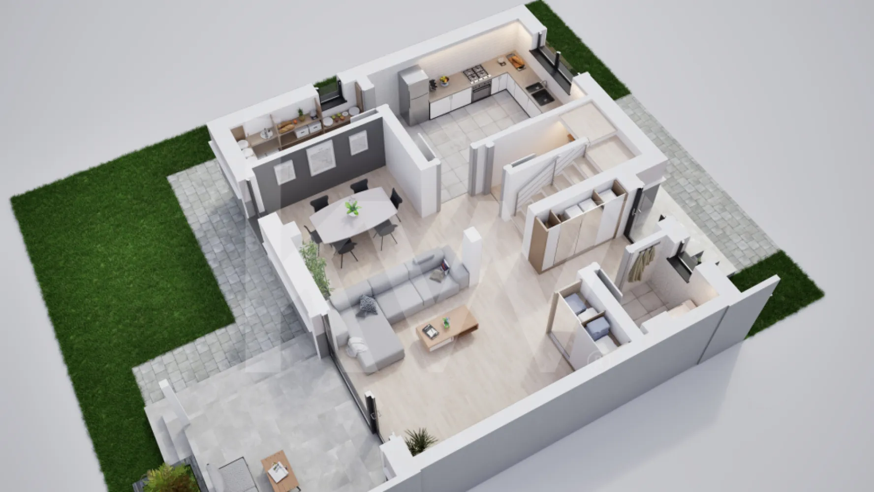 Casa duplex 4 camere in cartier nou Șură Mica - Cauți un spațiu unde familia ta să crească în siguranță și armonie? Duplexul Tip 2 îți oferă exact asta. Cu 4 camere și 115 mp utili, această casă de vânzare aproape de Sibiu combină perfect spațiul cu funcționalitatea.

Livingul deschis și luminos, cu acces pe terasa acoperită, devine scena celor mai frumoase momente de familie. Bucătăria separată este inima casei. Cele trei dormitoare oferă spațiul perfect pentru odihnă și visare. Două băi moderne și spații de depozitare inteligente îți fac viața mai simplă. Încălzirea în pardoseală și cele două locuri de parcare îți asigură confortul zi de zi. Casa ta prinde contur în acest ansamblu.
Mai mult decât un ansamblu rezidențial. Este locul unde visul unui cartier cum toate ar trebui să fie devine realitate.
Imaginează-ți diminețile liniștite, razele soarelui filtrate prin fereastra casei tale, aerul curat și natura care te întâmpină chiar la ușă.

Situat în Șura Mică, la doar 10 minute de Sibiu, complexul  se întinde pe o suprafață de 4,65 hectare.
Cele 100 de case noi de vânzare Sibiu (single și duplex) sunt proiectate pentru a oferi un mediu de viață sigur și confortabil.
Aici, casele nu sunt doar construcții, ci spații de liniște și bucurie.
Fie că alegi o casă single elegantă sau un duplex modern, aici vei găsi acel sentiment unic de apartenență.

Te bucuri de spații generoase, grădină proprie și terasă acoperită, perfecte pentru serile de vară, loc de joacă sigur pentru aventurile celor mici.
Locuințele vor fi livrate astfel: exterior la cheie și interior la gri avansat, oferindu-ți flexibilitate în amenajare.
Fiecare locuință va beneficia de 2 locuri de parcare în fața casei.
