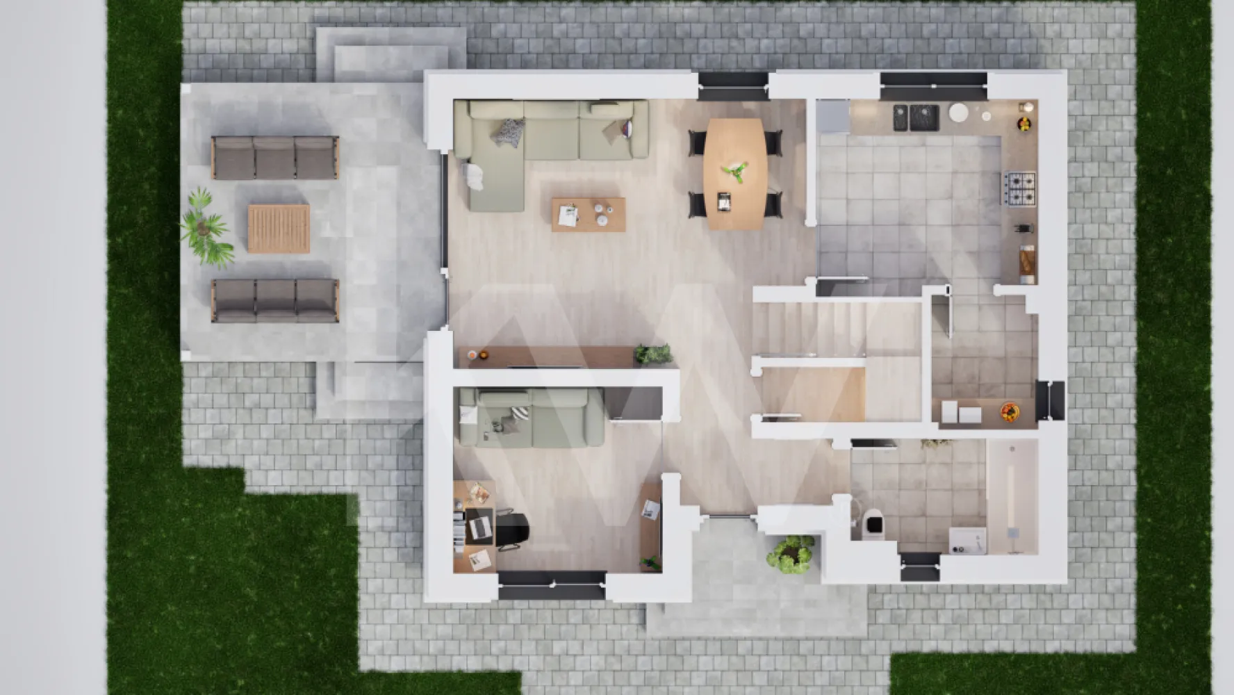 Casa individuala 5 camere in cartier nou Șură Mica - Imaginează-ți diminețile liniștite într-o casă nouă care oferă tot ce ai visat pentru familia ta. Cu 121 mp utili, Vila Single Tip 2 te întâmpină cu un living generos. Spațiul perfect pentru povești spuse în familie sau seri de relaxare. Terasa acoperită devine refugiul tău de liniște, indiferent de anotimp.

Trei dormitoare primitoare, două băi moderne și o bucătărie separată creează cadrul ideal pentru un stil de viață echilibrat. Încălzirea în pardoseală adaugă acel plus de confort pe care îl meriți. Două locuri de parcare în fața casei completează un tablou gândit pentru confort și siguranță. La doar câteva minute de Sibiu, în inima noii comunități, casa ta te așteaptă.Mai mult decât un ansamblu rezidențial. Este locul unde visul unui cartier cum toate ar trebui să fie devine realitate.
Imaginează-ți diminețile liniștite, razele soarelui filtrate prin fereastra casei tale, aerul curat și natura care te întâmpină chiar la ușă.

Situat în Șura Mică, la doar 10 minute de Sibiu, complexul  se întinde pe o suprafață de 4,65 hectare.
Cele 100 de case noi de vânzare Sibiu (single și duplex) sunt proiectate pentru a oferi un mediu de viață sigur și confortabil.
Aici, casele nu sunt doar construcții, ci spații de liniște și bucurie.
Fie că alegi o casă single elegantă sau un duplex modern, aici vei găsi acel sentiment unic de apartenență.

Te bucuri de spații generoase, grădină proprie și terasă acoperită, perfecte pentru serile de vară, loc de joacă sigur pentru aventurile celor mici.
Locuințele vor fi livrate astfel: exterior la cheie și interior la gri avansat, oferindu-ți flexibilitate în amenajare.
Fiecare locuință va beneficia de 2 locuri de parcare în fața casei.