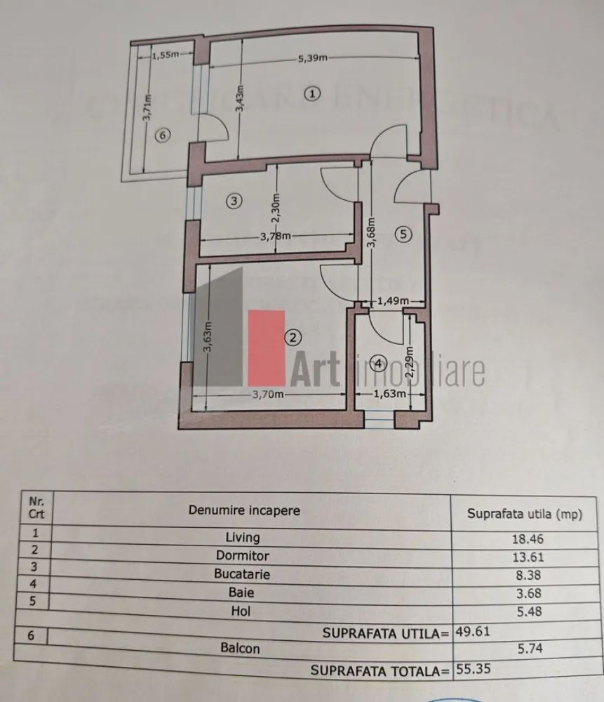 Apartament cu 2 camere de vanzare -Pacii-cu centrala-semimobilat si utilat