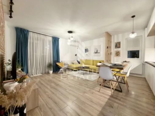 Apartament cu 3 camere si 2 terase complet mobilat la etajul 1in Giroc