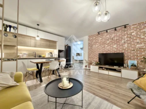 Apartament cu 3 camere si 2 terase complet mobilat la etajul 1in Giroc