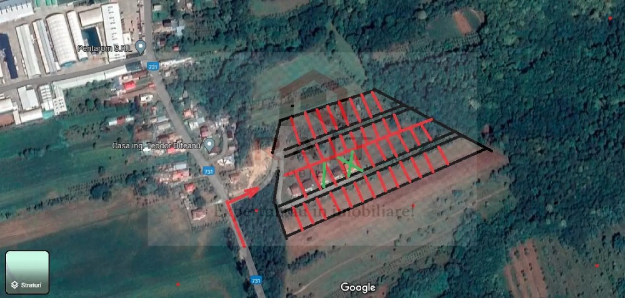 Teren Intravilan Parcelabil - Se vinde 20 parcele teren intre 600 si 800 mp x 17 euro mp.
Proiect de Dezvoltare Imobiliară: Divizarea terenului în parcele mai mici pentru construcția de case de vacanță sau vile cu vedere panoramică către munte, creând astfel o comunitate rezidențială exclusivistă.