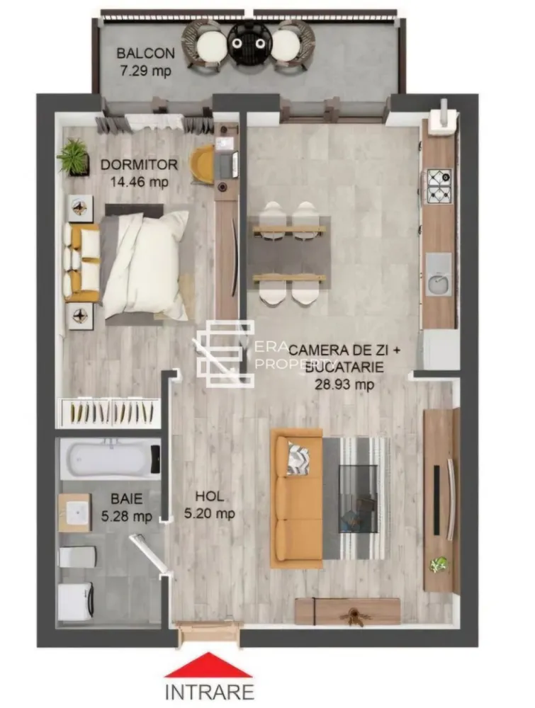 Apartament 2 camere-54 mp - boxa - Selimbar zona Brana