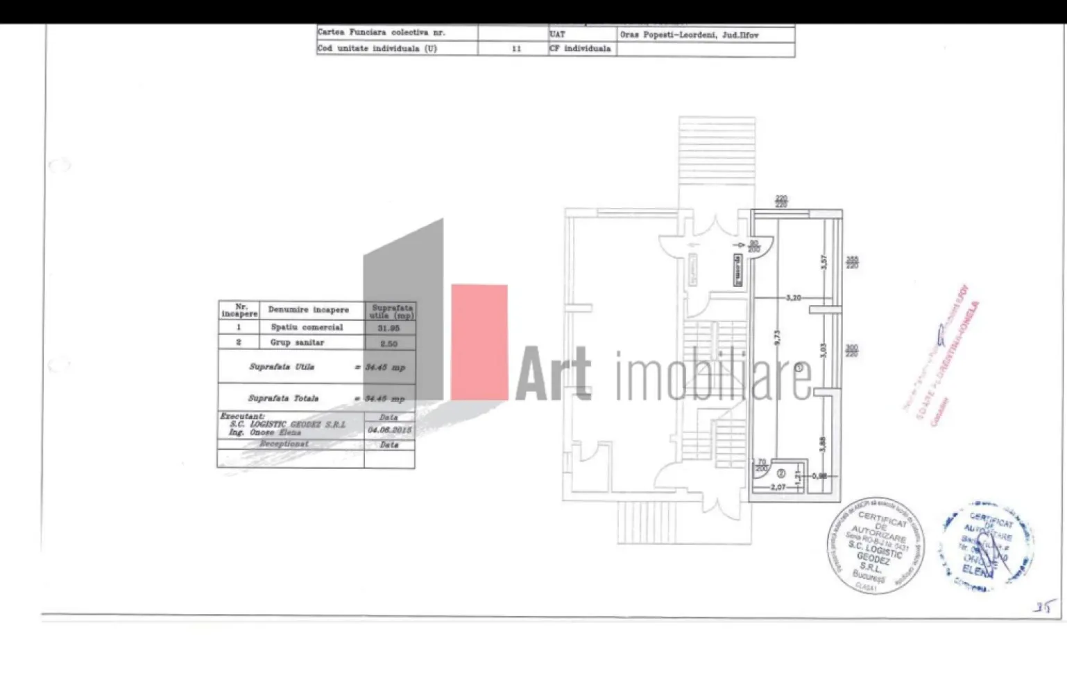Spatiu comercial 2 etaje stradal, compartimentat, Popesti Leordeni