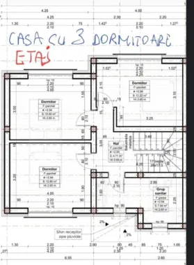Casă nouă semifinisată cu living open space și 3 dormitoare
