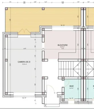 Casă nouă semifinisată cu living open space și 3 dormitoare