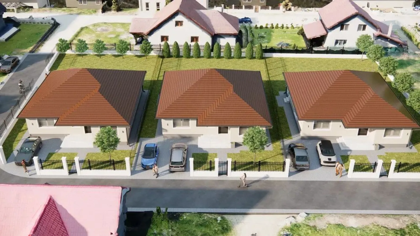 Casa 4 cam.2 băi,1 pivniță 1 dressing,500mp.teren,gard,pavaj