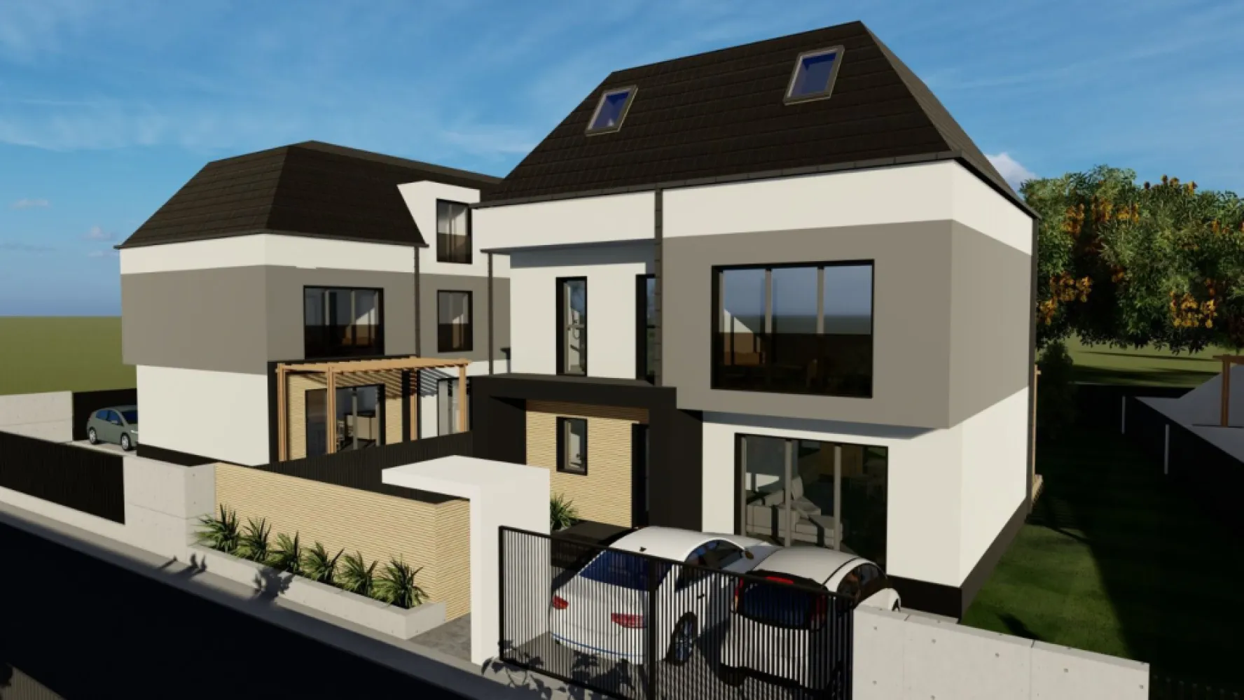 Livezeni - Case individuale si duplexuri - Contact 0774048706 Bogdan
De vânzare casă , singur în curte sau in regim duplex,3 dormitoare, situată în Livezeni, suprafața utilă de 164mp amplasată pe un teren cu suprafața de 173 - 528 mp la cheie, termen de predare finalul anului 2025

Construcțiile sunt moderne, cu spații vitrate ample, dispunând de multă lumină naturală bucurându-se de natură atât în interior cât și pe terasele generoase. Imobilele fac parte dintr-un ansamblu nou cu strada asfaltată cu acces din două drumuri publice iluminat stradal.
Facilități în apropiere sunt: transport public, maxi-taxi, școală, grădiniță, sală de sport, teren sport, restaurante, farmacii, spațiu de joacă pt copii, supermarket, la trei minute de oraș și piața de zi.
Complexul este format din case unifamiliale, case tip duplex și case tip cuplate (despărțirea imobilelor între cele doua corpuri de casa este formată din doua ziduri groase 65 cm cu izolație termică și fonică între ele). Imobilele vor fi branșate la toate utilitățile, strada asfaltată, iluminat public și acces privat.
Toate locuințele se vând finisate și amenajate la cheie direct de la dezvoltator.

Compartimentare
Unifamilială 

Parter - suprafața utilă - 78 mp/terasa 17 mp.
Hol acces, dresing, baie, cămară, depozitare, bucătărie-dinning-living open space.
Etaj - suprafața utilă - 79 mp.
3 dormitoare,2 bai, 2 dresing, hol, nișă de depozitare.
Suprafața teren 437 - 235.000 euro tva inclus
2. Duplex / locuința
Parter - suprafața utilă - 59 mp / terasa 12,5 mp.
Hol acces, baie, depozitare, bucătărie-dinning-living open space.
Etaj - suprafața utilă -58.29 mp.
3 dormitoare, baie.
Suprafața teren 250 mp - 176.000 euro tva inclus
Exterioare:
Amenajate peisagistic decorativ, confortabile, relaxante, acestea devenind o extensie a 
spațiului de locuit interior
Gazon tip rulou (gata de folosinta),instalație exterioara-apa pregatita pentru irigație 
automată(echipamente irigare contra cost)
Toate parcelele de teren sunt imprejmuite si beneficiază de 2 locuri de parcare în curte
Trotuare perimetral și locuri de parcare pavate.

Contact 0774048706 Bogdan