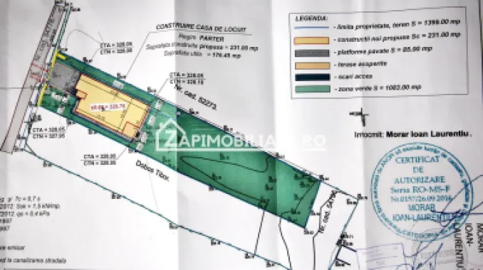 Casa 5 camere pe 1 nivel cu garaj si gard 176mp,1400mp teren