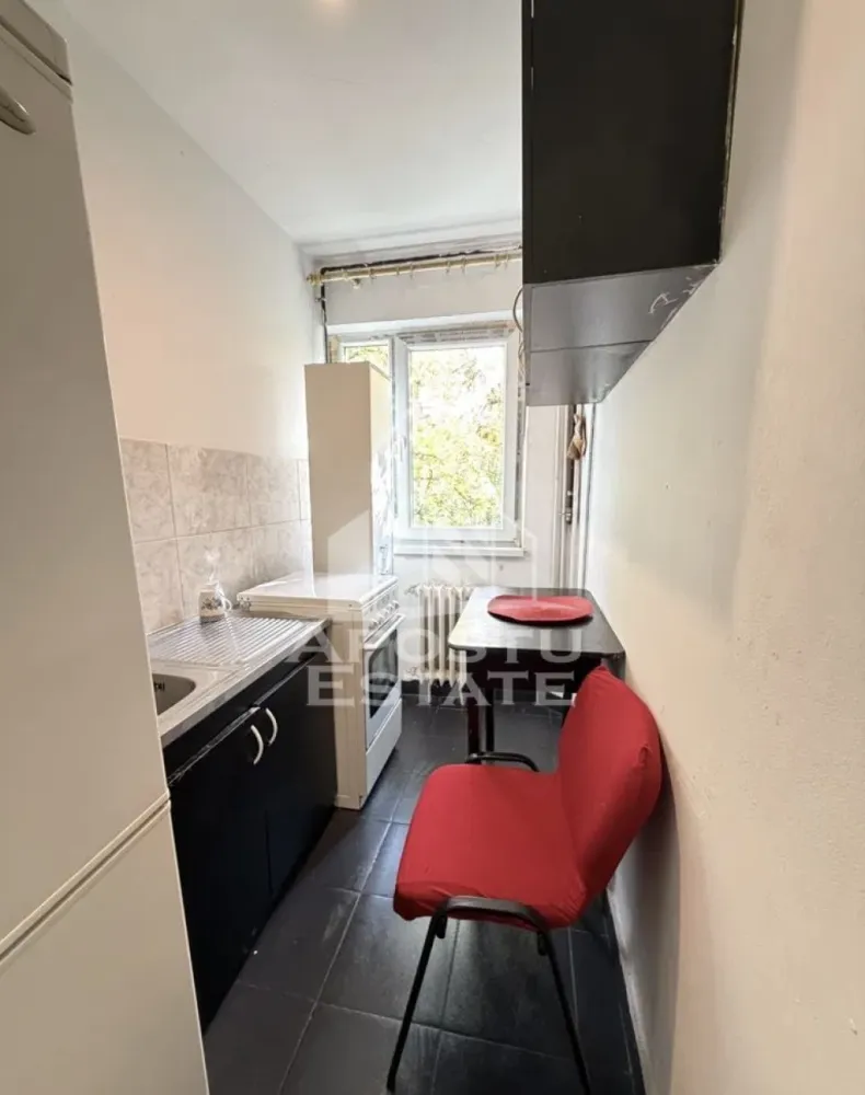 Apartament 1 cameră, renovat,Centrală Proprie , Zona Circumvalațiunii - APOSTU ESTATE vă propune spre închiriere un apartament spațios , cu 1 cameră , situat într-o zonă liniștită și bine conectată din Circumvalațiunii , ideal pentru un cuplu sau persoane care doresc un spațiu generos și confortabil.

Suprafață utilă: 30 mp
Compartimentare eficientă:
Hol de acces generos
Bucătărie complet mobilată și utilată, cu loc de luat masa
Dormitor matrimonial mobilat
Baie principală cu cadă și geam pentru ventilație naturală

Confort și facilități:
Apartamentul are balcon 
Centrala proprie 
Apartamentul este proaspăt renovat 
Apartamentul este complet mobilat și utilat
Localizare: Zona Circumvalațiunii – liniște, acces facil spre oraș, în apropiere de magazine, școli și mijloace de transport în comun.

Ideal pentru:
Familii
Cupluri
Profesioniști care lucrează remote sau au nevoie de birou acasă

Preț chirie: 350 E
Programează o vizionare!
ID intern: CP2832907