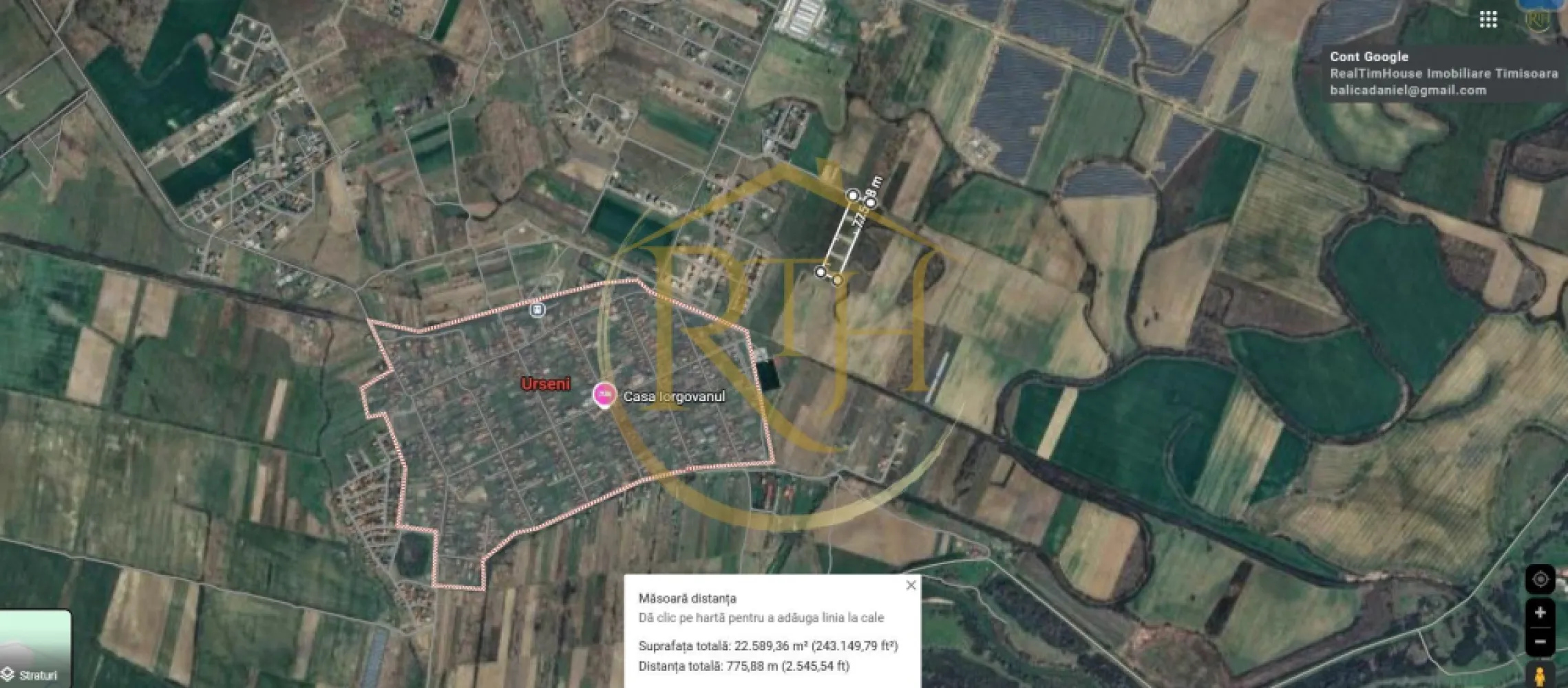 18 loturi de teren, Urseni – oportunitate excelentă pentru investitori - Vă propunem spre vânzare parcele de teren situate în localitatea Urseni, pe drumul care leagă Urseni de Moșnița Nouă – o zonă aflată într-o continuă expansiune rezidențială, cu un potențial excelent pentru dezvoltări imobiliare.
Din totalul proprietății, 14 parcele sunt destinate construcției de case individuale sau duplexuri, 3 parcele sunt prevăzute pentru spații de servicii și locuințe, iar 1 parcelă este rezervată pentru spații verzi, asigurând un echilibru urbanistic plăcut și funcțional.
Suprafețele terenurilor variază între 570 mp și 700 mp, oferind flexibilitate în proiectarea viitoarelor construcții. Accesul se face pe drumuri pietruite, iar terenurile se vând fără utilități, acestea urmând să fie trase ulterior de către cumpărător.
Vânzarea se face la bucata sau în întregime pentru toate cele 18 parcele, fiind o oportunitate ideală pentru investitori sau dezvoltatori imobiliari care doresc să dezvolte un proiect unitar, într-o zonă în plină creștere.
Utilitatile precum apa, curentul, gaz sunt la o distanta de aproximativ 500 m .

Această proprietate reprezintă o investiție strategică, potrivită atât pentru dezvoltare rezidențială, cât și pentru proiecte mixte – locuințe și servicii.
Prețul este 62 euro / mp pentru parcelele pentru locuinte, cu maxim 2 apartamente/imobil - pentru duplexuri .
Pretulul pentru parcelele de bloc - dotari si servicii la parter cu posibilitatea de locuire la etajele superioare cu maxim 6 apartamente/imobil este de 78 euro mp .
Pentru mai multe detalii, acte și informații suplimentare, vă rugăm să ne contactați telefonic.
Proprietate reprezentată iin exclusivitate de RealTimHouse.ro – Un pas spre un loc doar al tău!