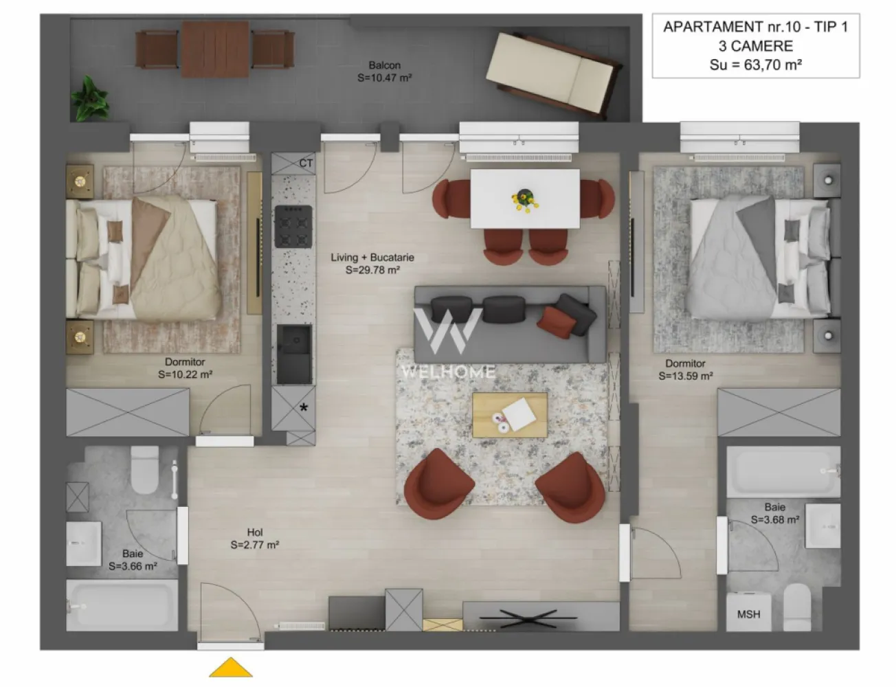 🏢 Apartament 3 camere, Str. Doamna Stanca, zona Kaufland - Vă propunem spre vânzare un apartament cu 3 camere, situat într-un bloc nou cu lift, într-o zonă excelentă a orașului.

Locuința are o suprafață utilă de 63,70 mp și dispune de un balcon generos de 10,47 mp. Compartimentarea este practică: 2 dormitoare, living cu bucătărie open space, 2 băi și hol. 

Apartamentul se poate preda:
Semifinisat – 119.200 € (TVA inclus)
La cheie – 128.800 € (TVA inclus)
 Contact:Cosmin-0743292794