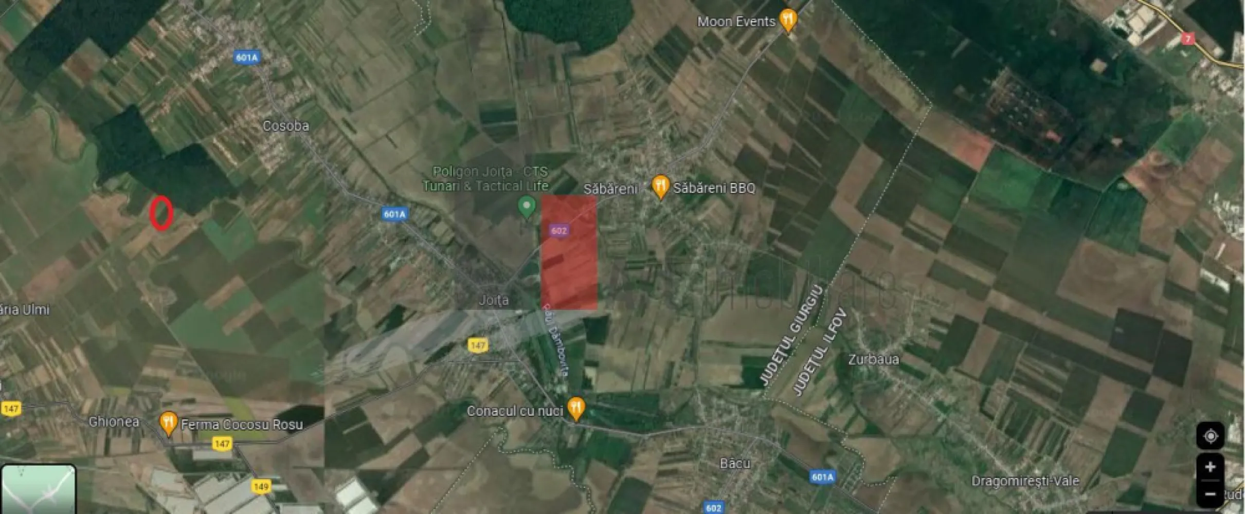 Teren Intravilan Padure Joita - Teren Intravilan construibil de vanzare langa padure, ideal constructii panouri sloare industial etc,Com Cosoba, Jud Giurgiu aflat la 15 min de mers cu masina pana la intrarea in Bucuresti, 2 Km pana la A1 si 1 km pana la A0 ce se construieste acum, reper Padurea Joita, avand o suprafata de 6100 mp si deschiderea de 21 ml la 1 strada si deschidere 20 ml la raul Ciorogarla  Pretul este negociabil.